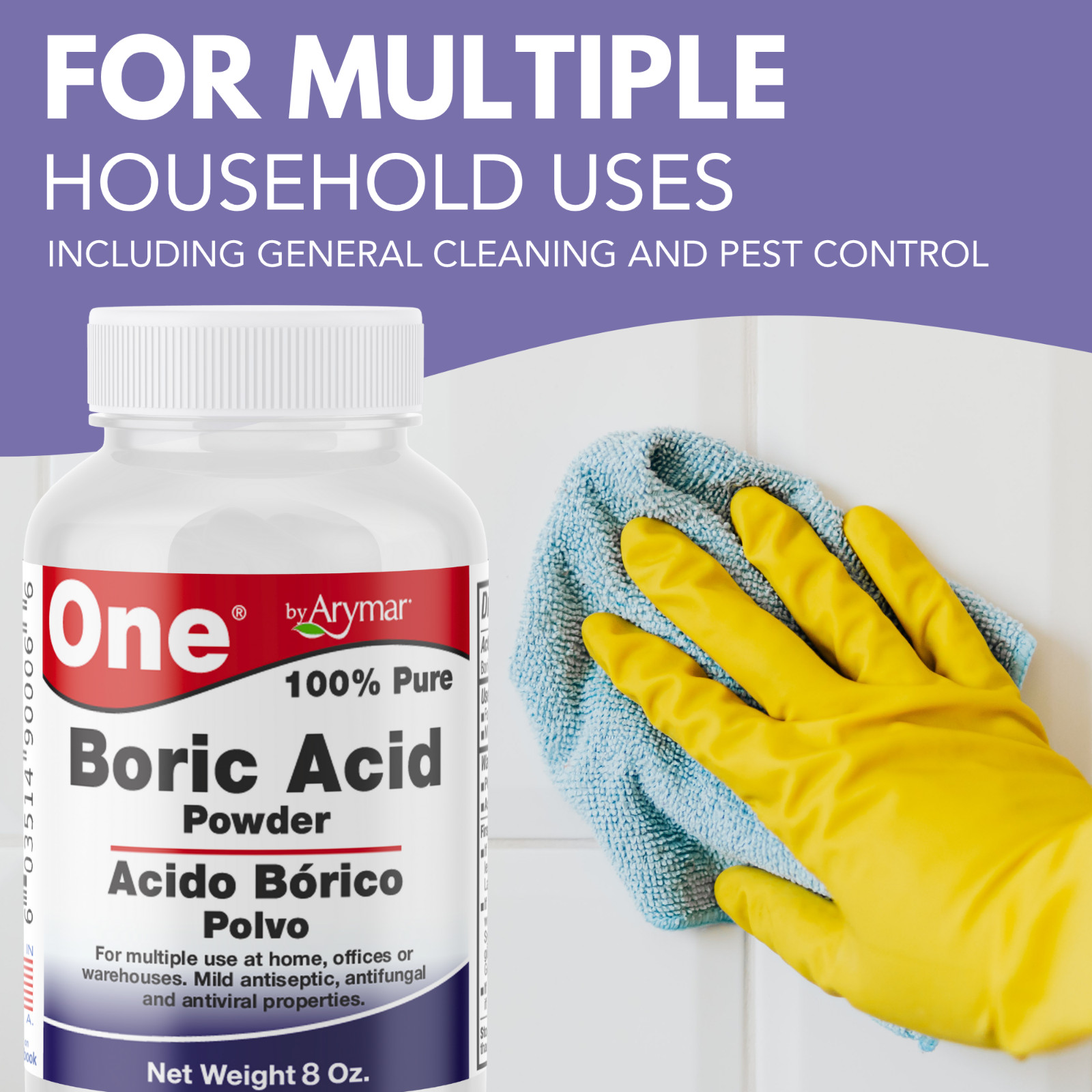 Arymar Multi-Use Boric Powder – Eco-Friendly Cleaning Solution, 8oz