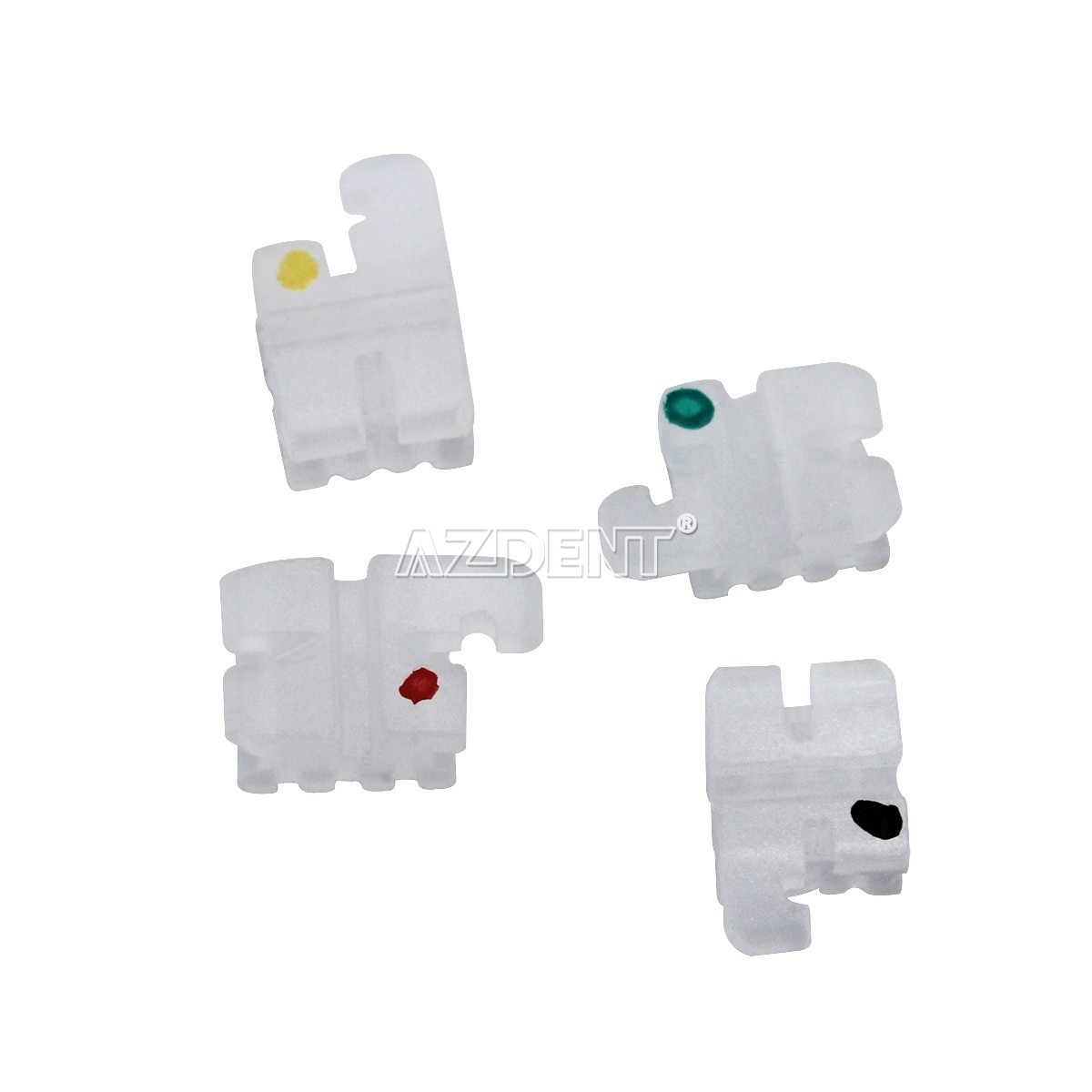 400pcs AZDENT Dental Ortho Ceramic Brace Brackets 5*5 Roth/MBT .022 345 Hooks