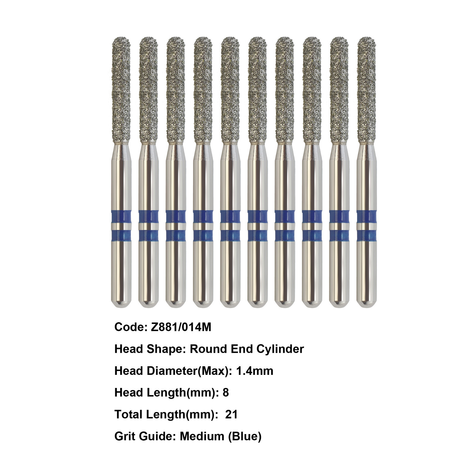 Dental Diamond Bur Zirconia Cutting Bur Round Football FG Fine Medium Grit Z856