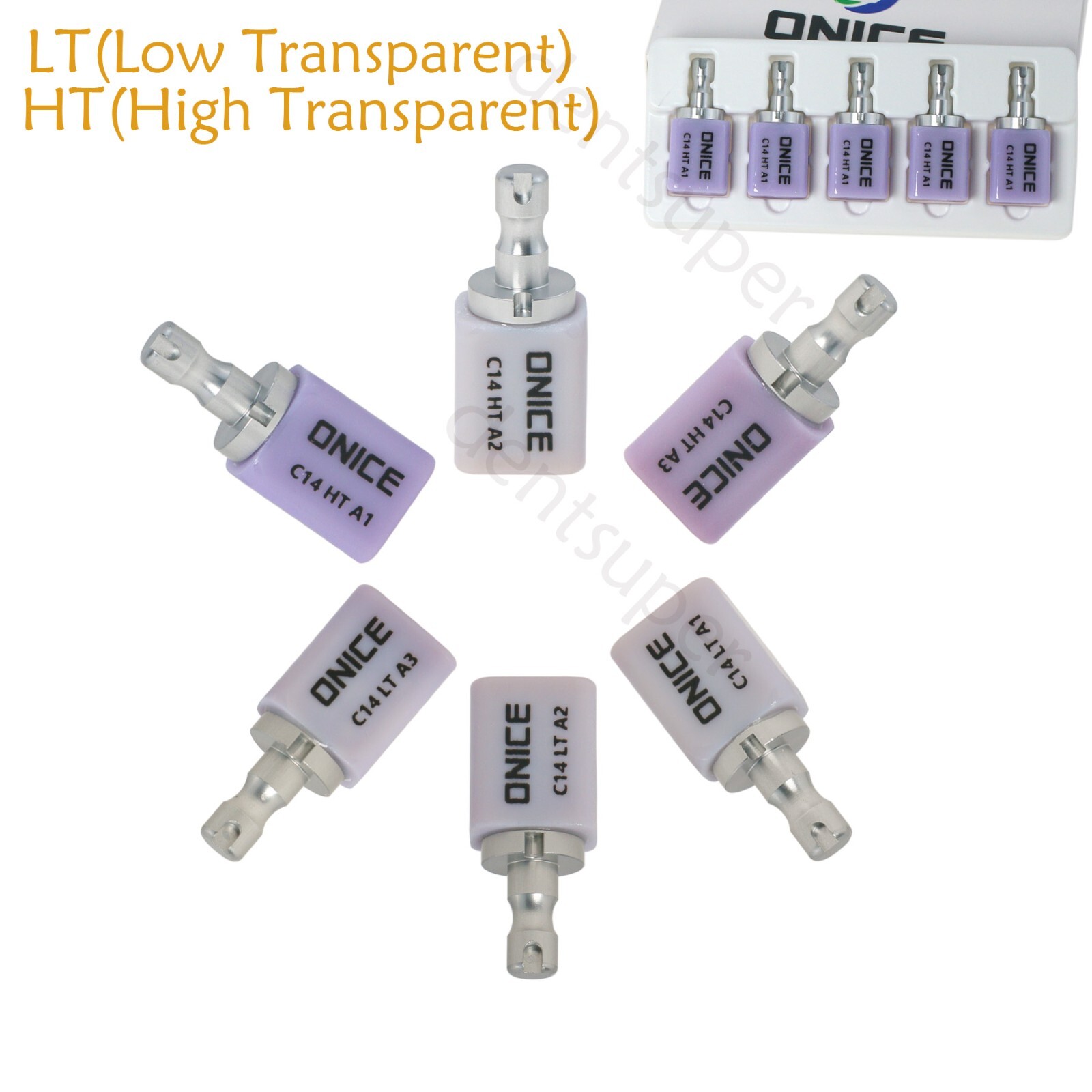 C14 Dental Emax Ceramic Blocks Lithium Disilicate CAD/CAM CEREC Block 5pcs A1 A3