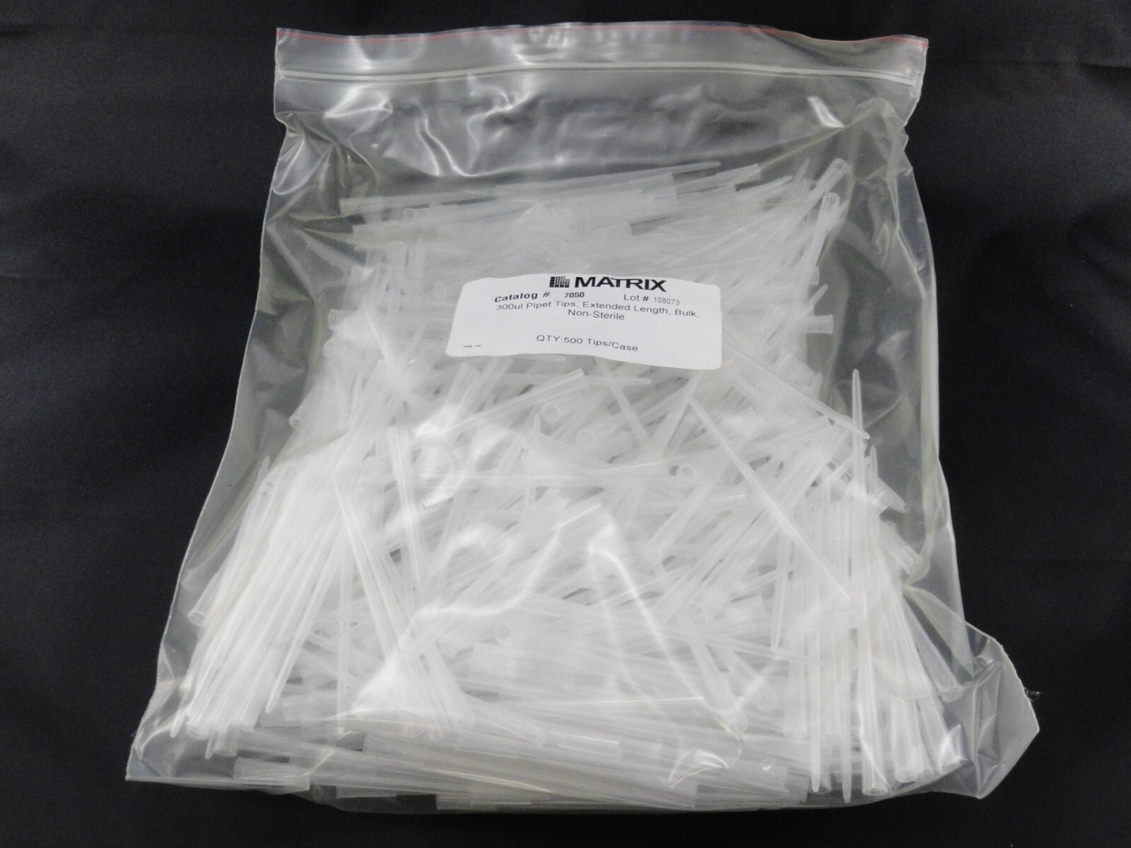 1 Case of 2500 Matrix 300μL Pipet Tips Extended Length Bulk Pack NonSterile 7050