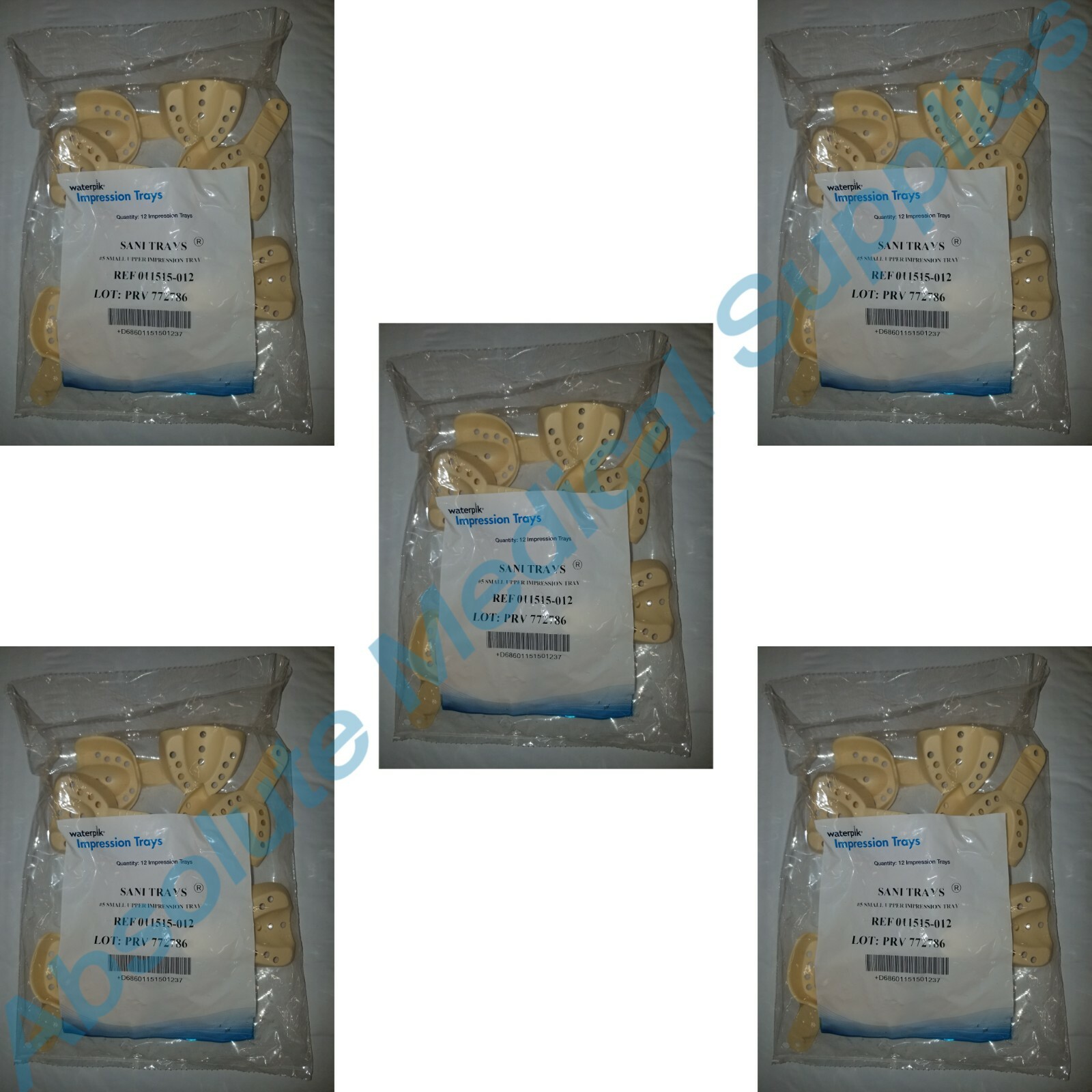 *5-Packs* WaterPik #5 Small Upper 12 Impression Sani Trays 011515-012