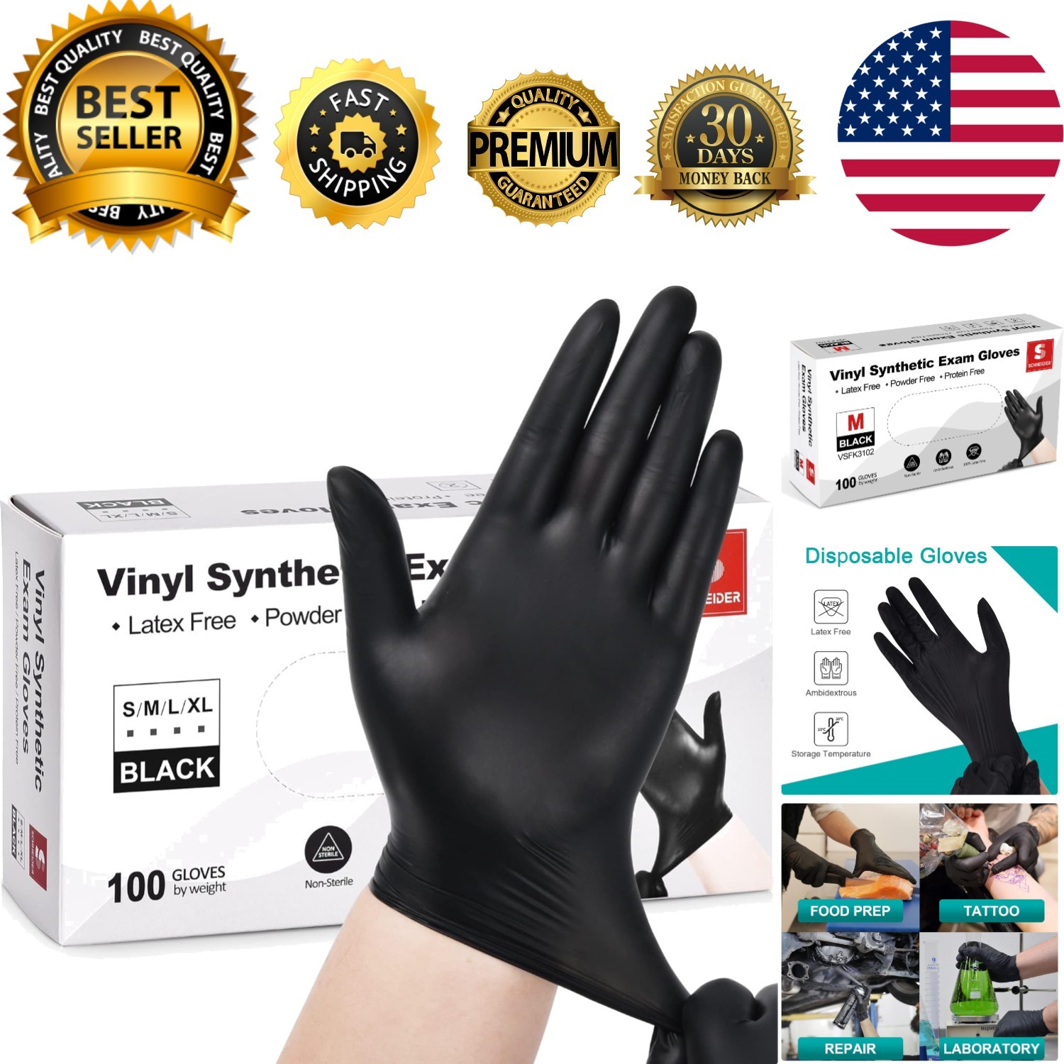 Versatile 4 Mil Disposable Vinyl Gloves – Ideal for Medical, Cooking & Cleaning