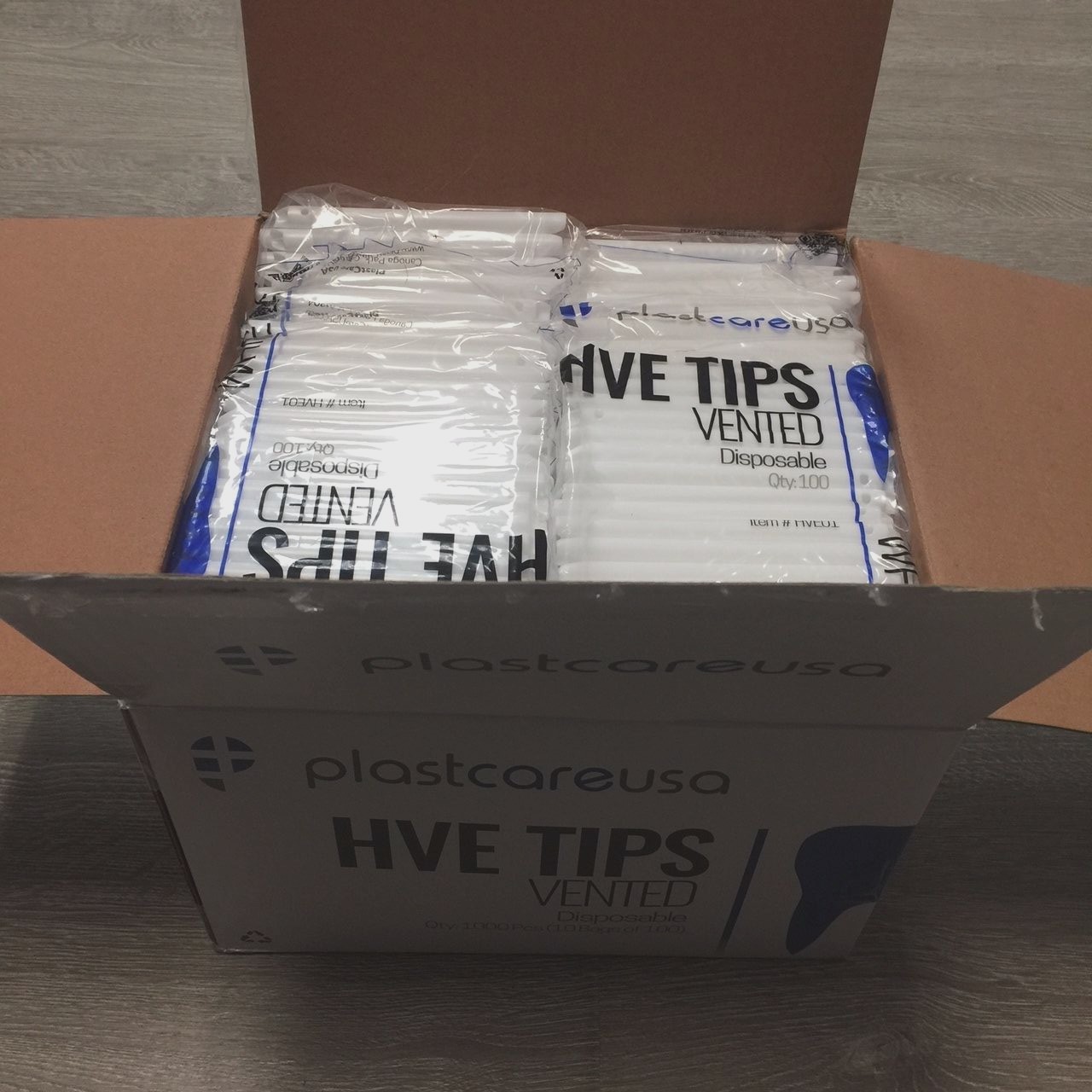 100 (1 Bag) HVE High Volume Evacuation Suction Dental Tips, Vented (White)