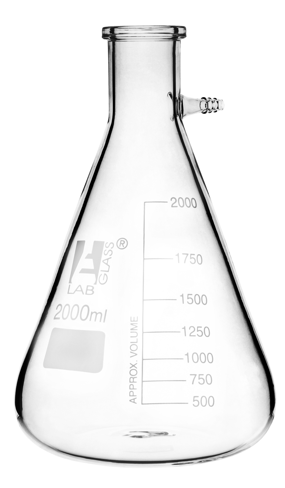 Conical Filtering Flask, 2000ml – Integral Side Arm — Eisco Labs
