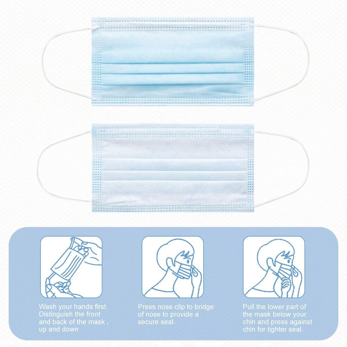 All Package Quantities of 3-Ply Protective Face Masks for Everyday Use – Sealed