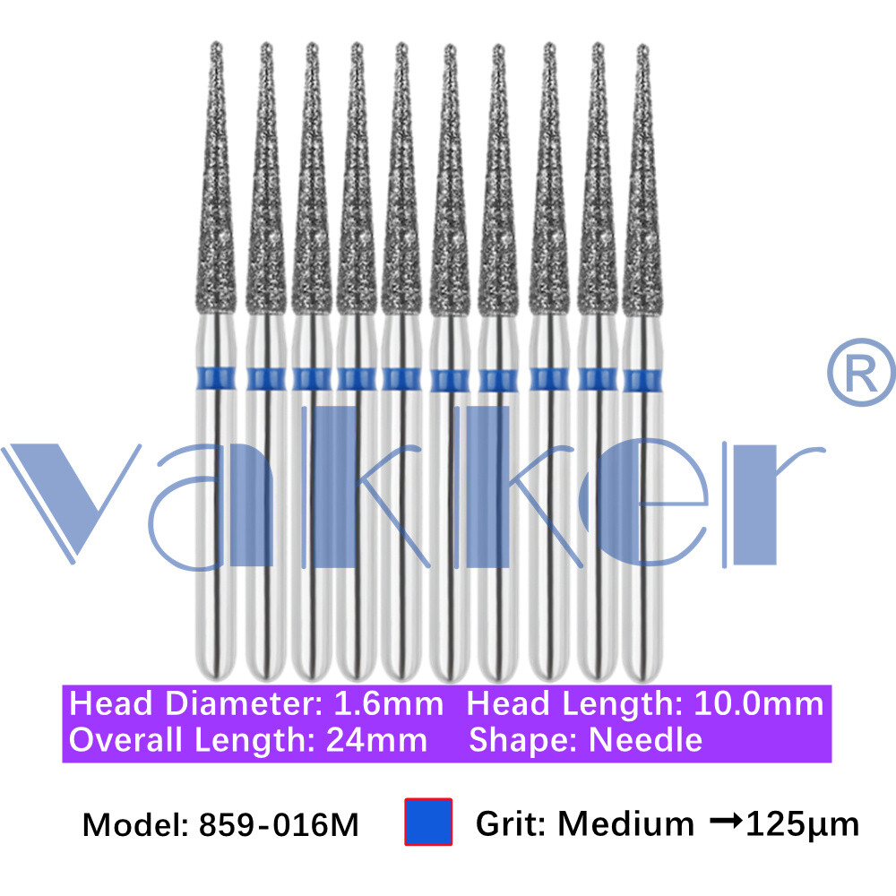 10pc Diamond Bur Shape Needle Diamond Burs for Handpiece Fine Medium Coarse