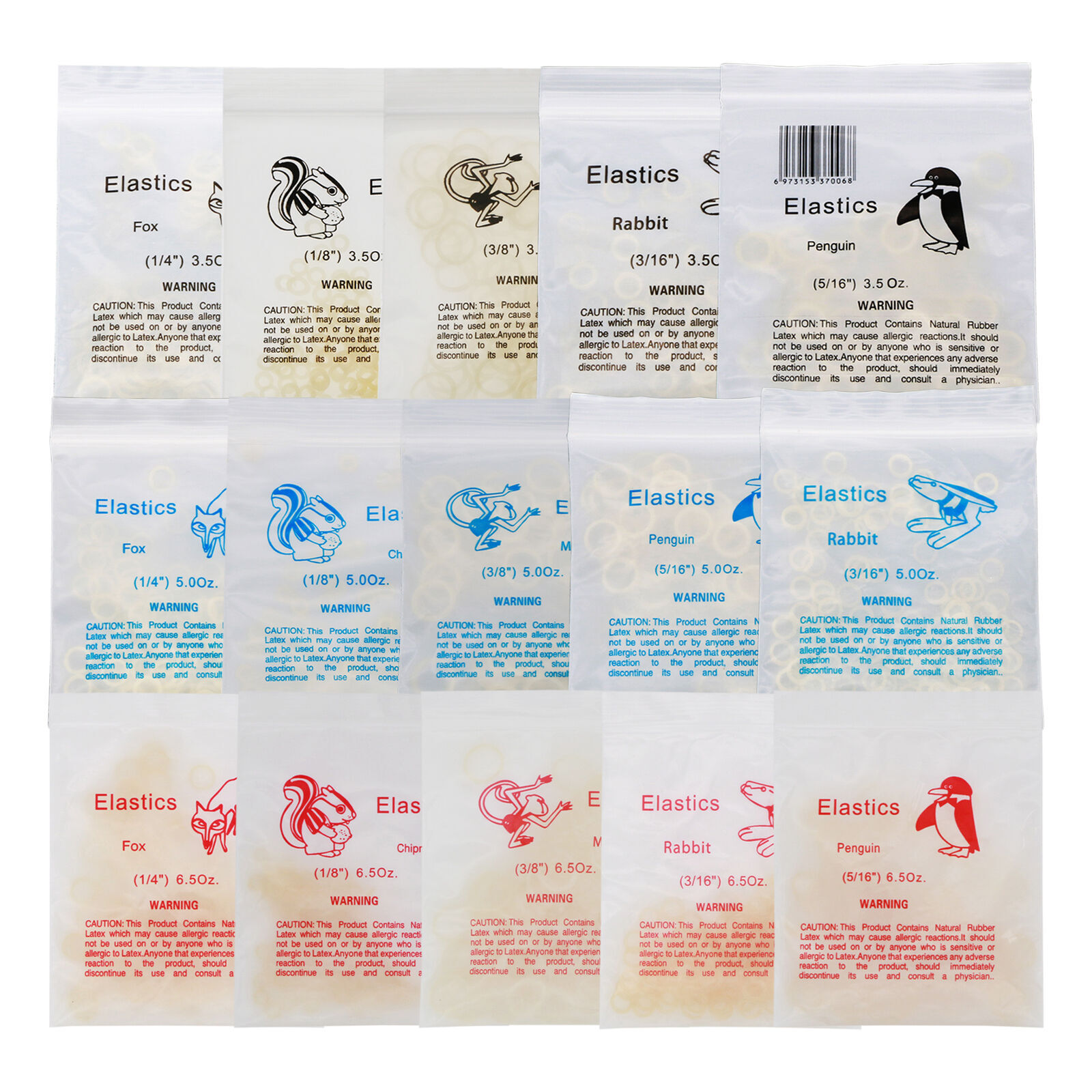 US Dental Orthodontic Rubber Bands Ortho Elastics Latex Brace 3.5 5.0 6.5 OZ