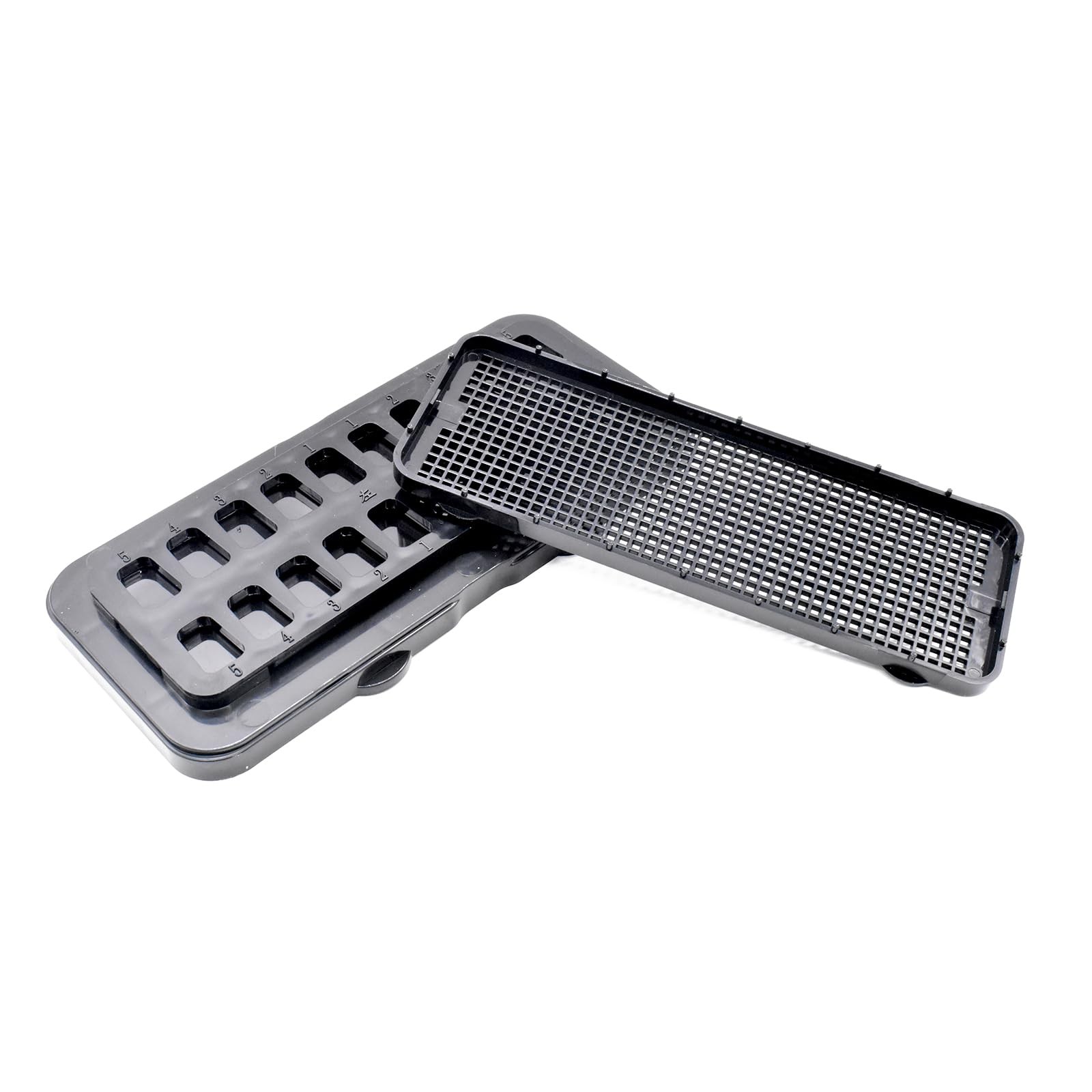 Angzhili 1 Pack Dental Veneer Processing Box, Ceramic Rectangular, Black