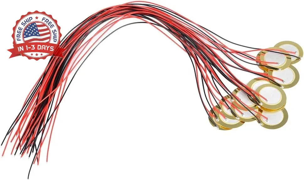 15 Pcs Heavy-Duty 27mm Piezo Pickup Elements with 13 Leads for Acoustic Guitar