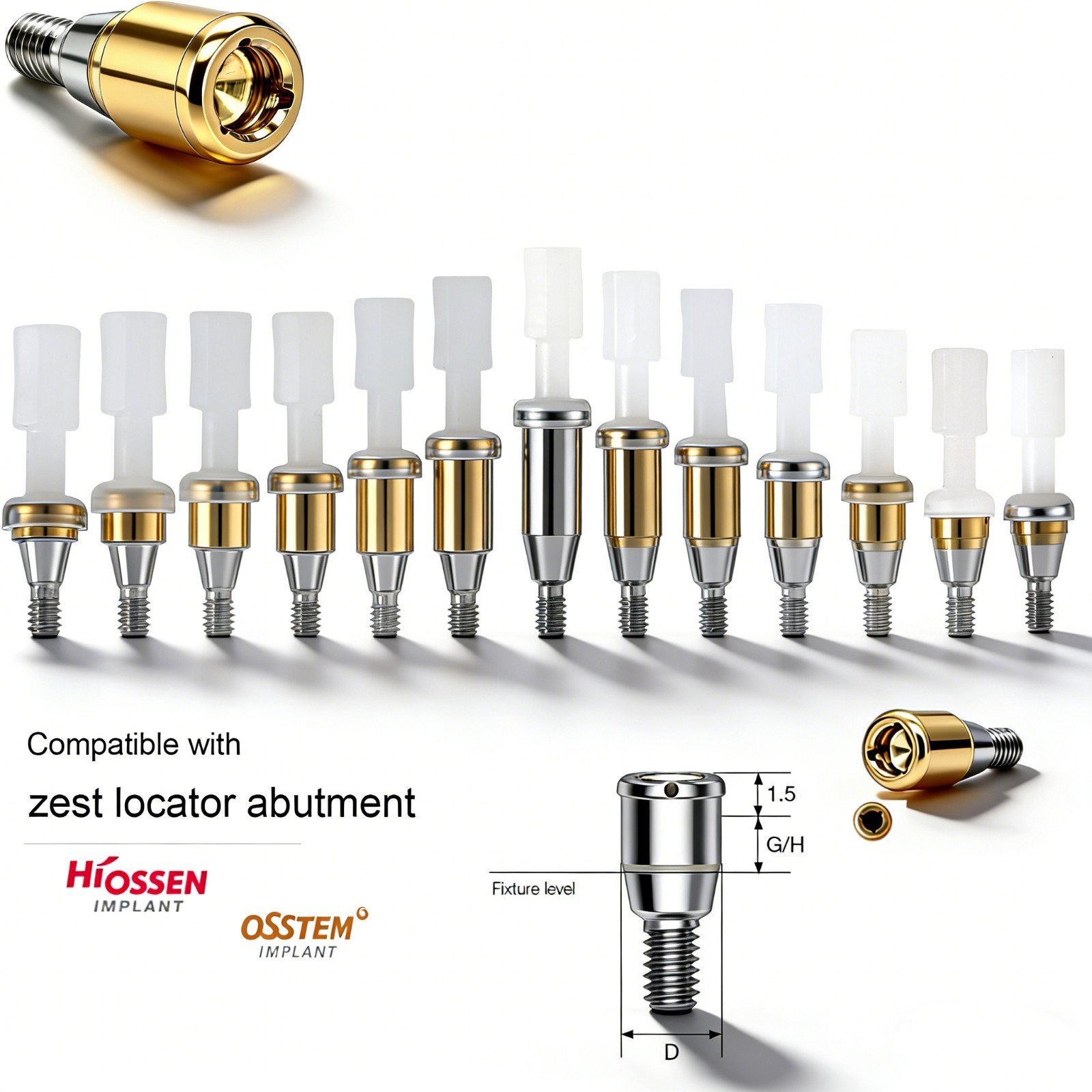 Dental Classic Locator Abutment Internal Hex ZEST Legacy Anchor For Hiossen ET