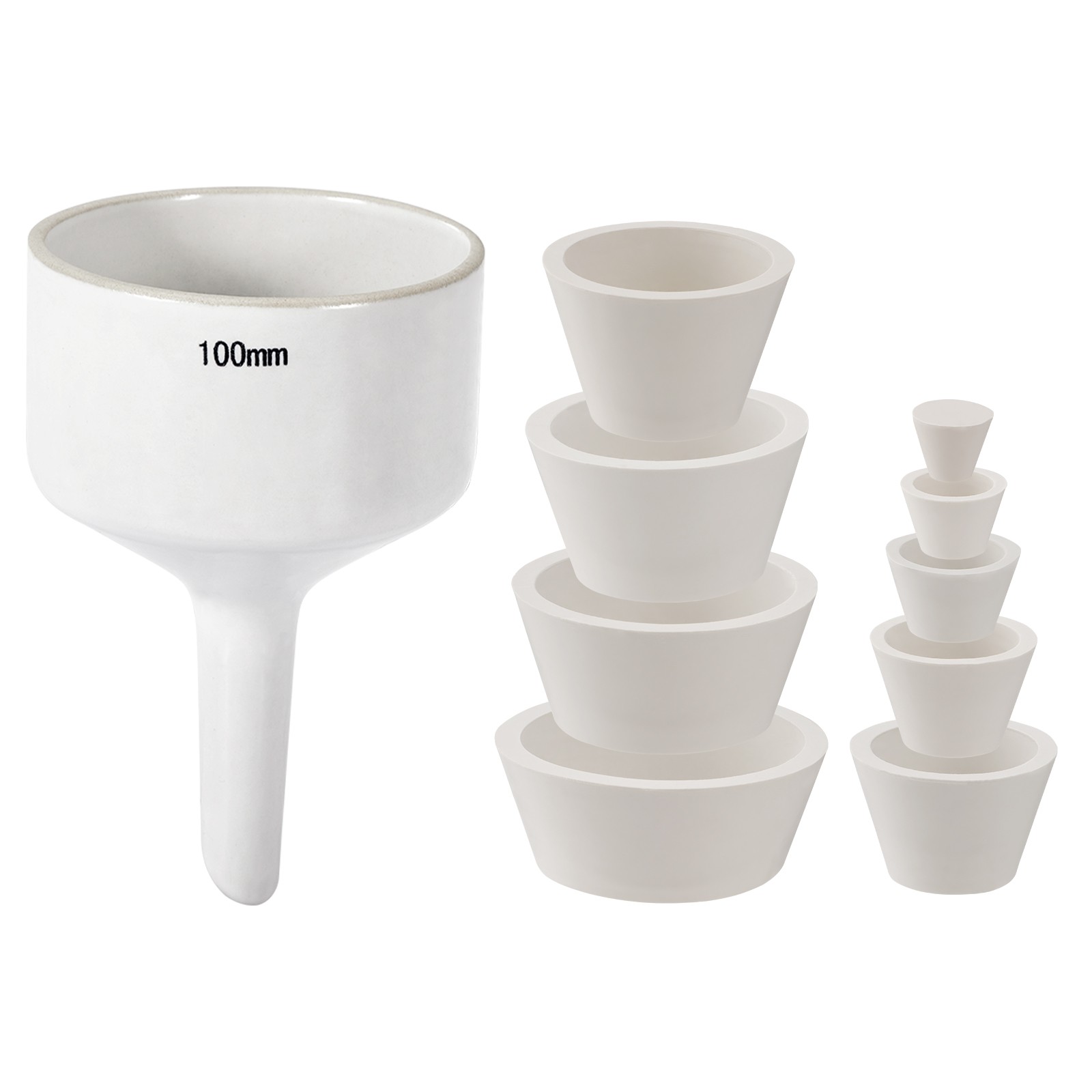 Porcelain Funnel 100mm Ceramic Buchner Funnel Chemistry Lab Porcelain Funnels