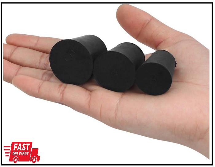 27 Pack (10 Assorted Sizes) 000# – 7# Tapered Lab Bungs Solid Rubber Stoppers