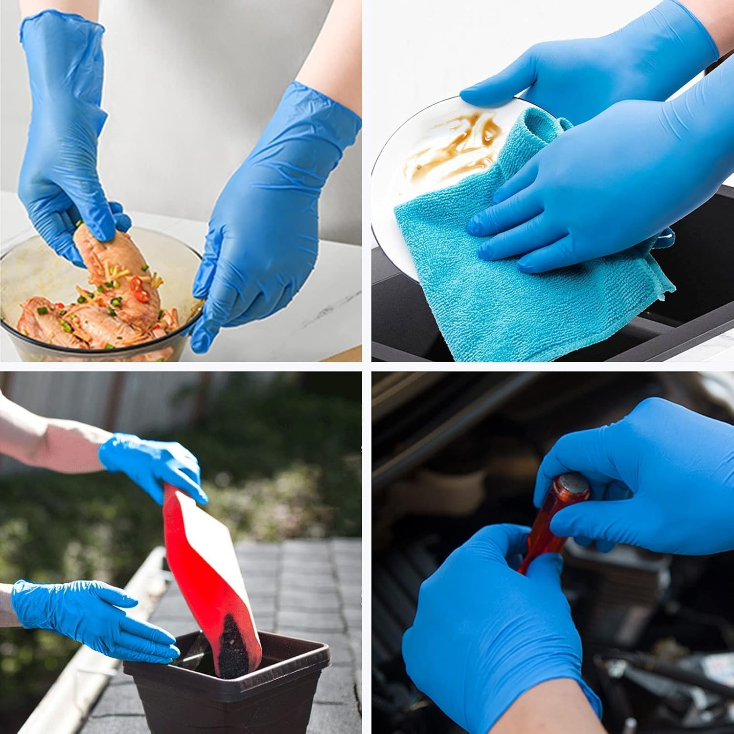 Blue Nitrile Exam Gloves – 9.5″ Long, 4 mil, Ambidextrous, Latex & Powder Free