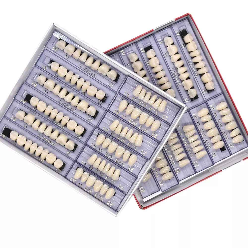 168Pc Dental Acrylic Resin False Teeth 23# Shade A1 Denture Full Upper Lower NEW