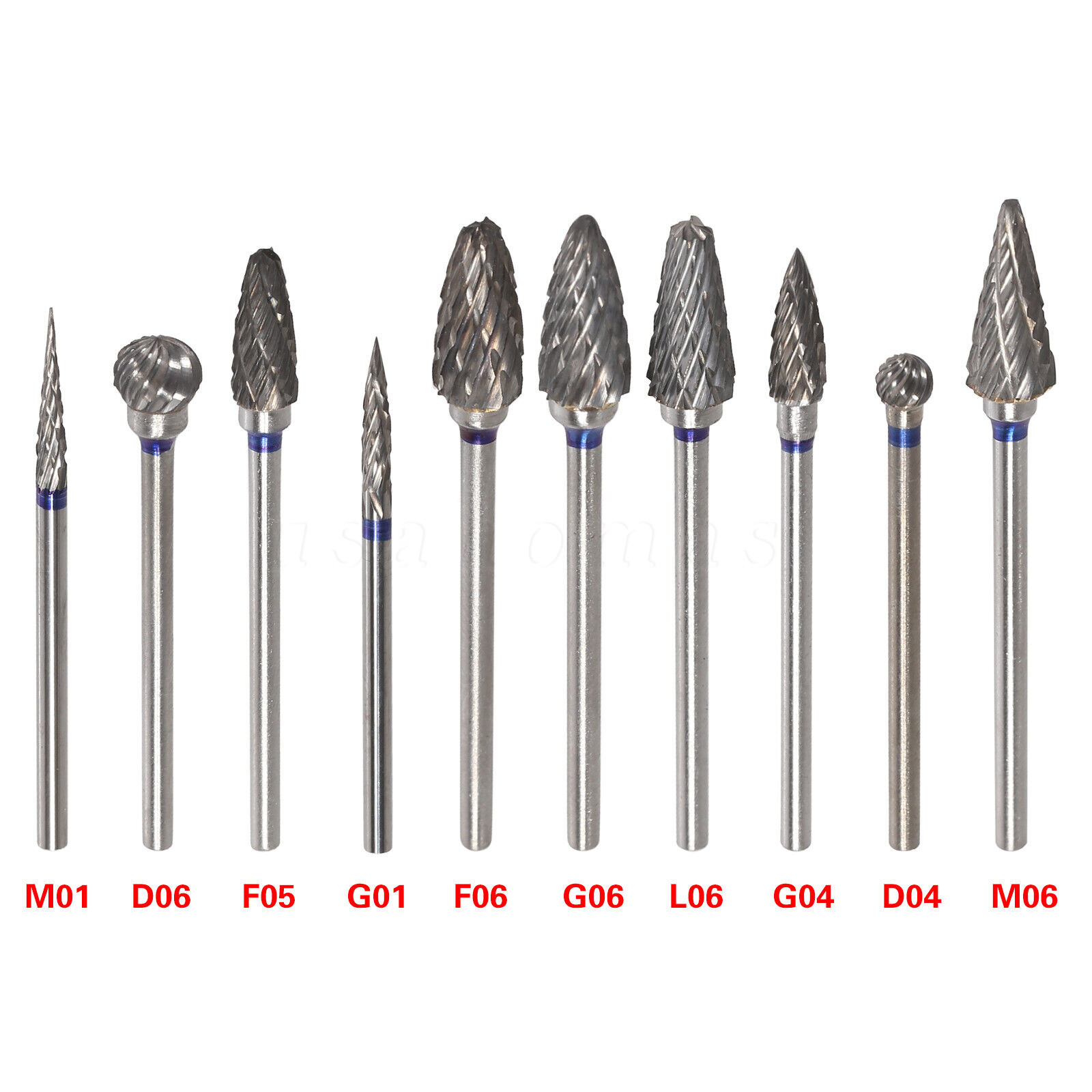 10pcs/Set Dental Tungsten Carbide Burs Plaster Alloy Acrylic Drill Polisher