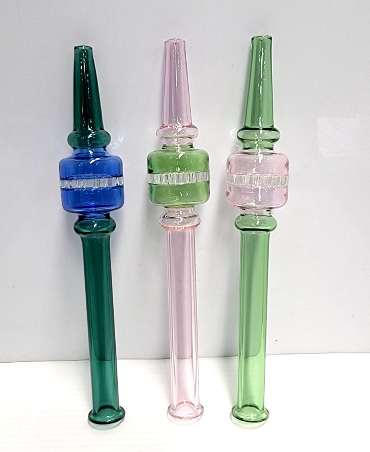 6″ Beautifully Designed Premium Glass Piece Straw – Assorted Colors