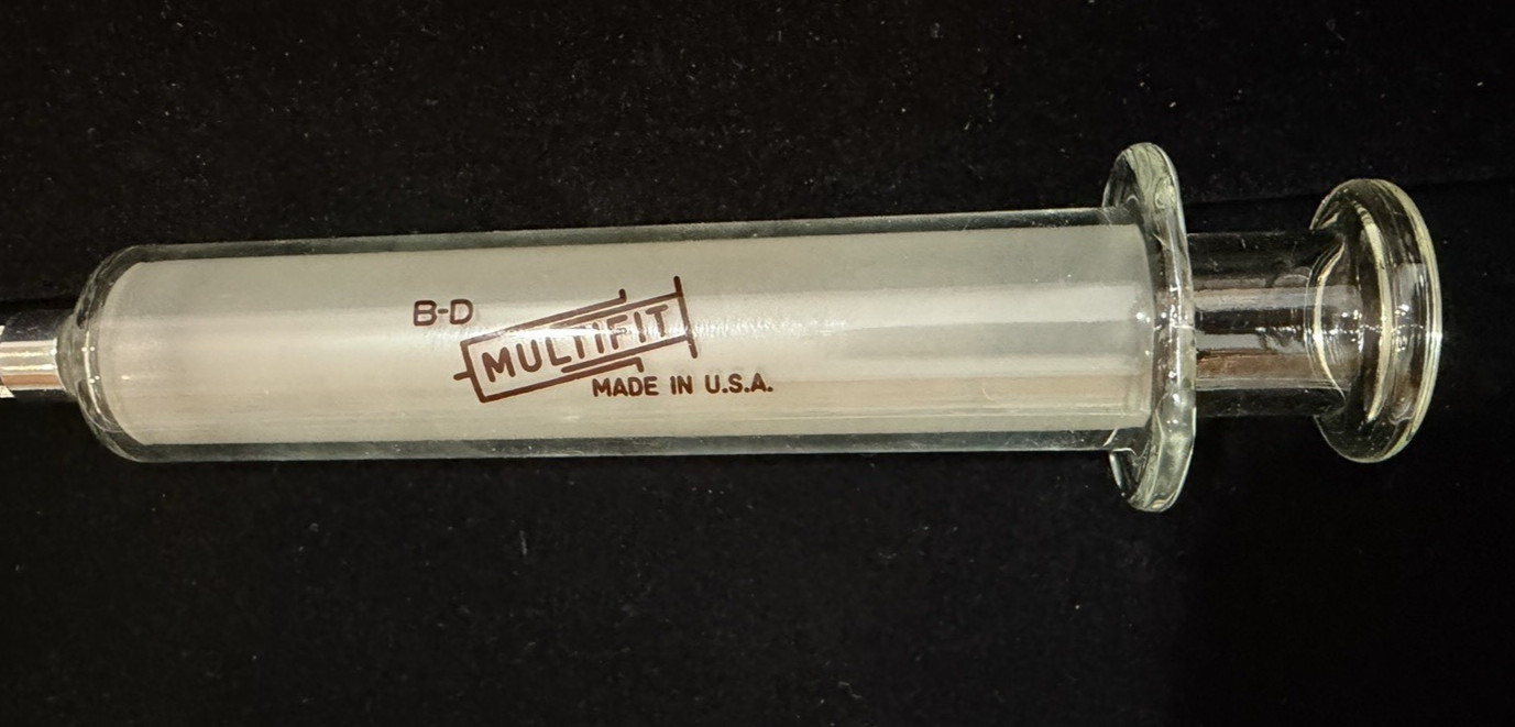 NOS BD Multifit 20cc Reusable Glass Syringe w/ Metal Luer-Lock Tip