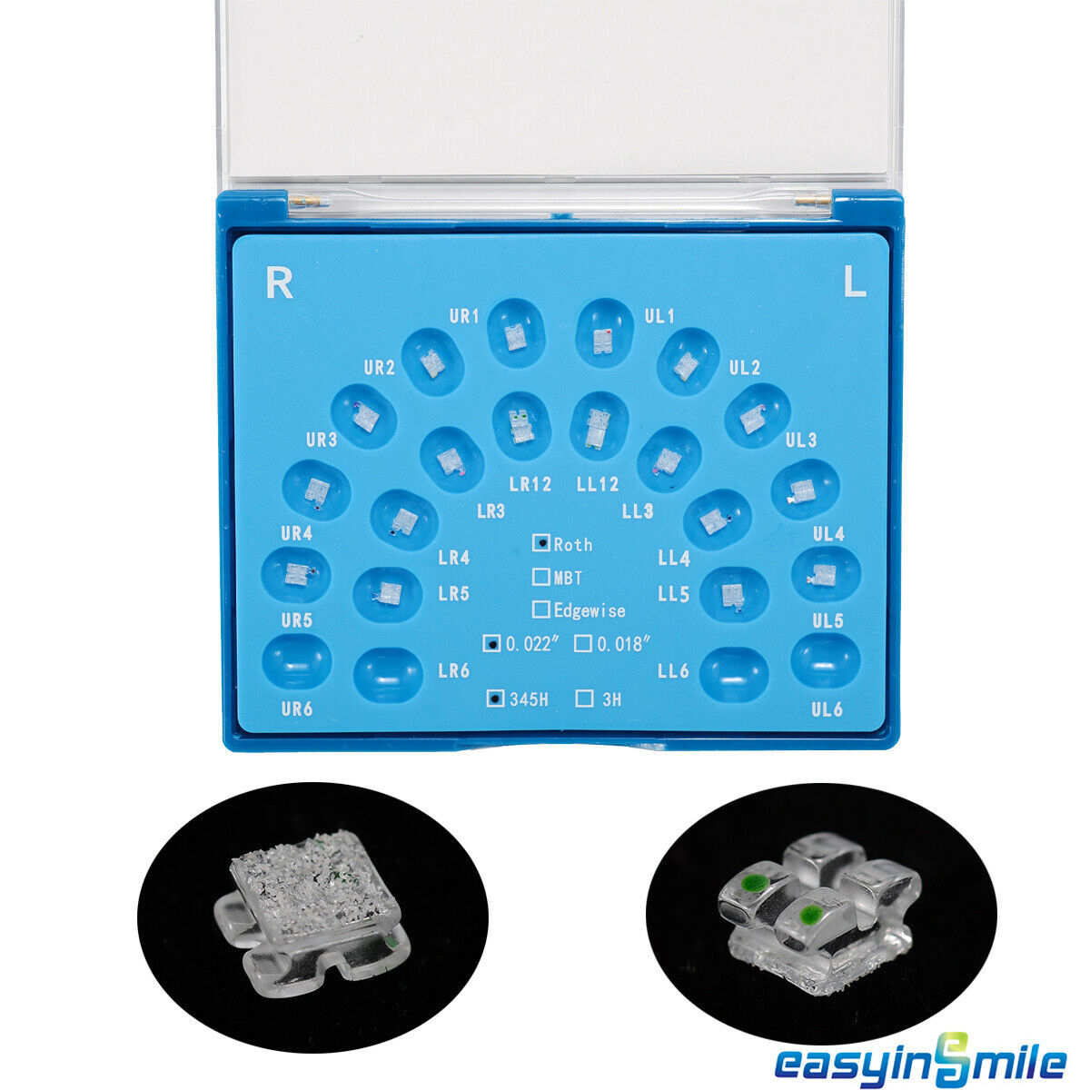 Dental Ortho Bracket MINI Braces Roth/MBT 345 Self Ligating Metal/Ceramic Braces
