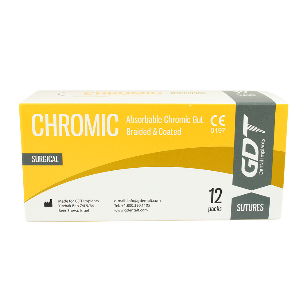 Dental Monofilament Chromic Coating Atraumatic Gut Absrbble Braided Suture 75cm