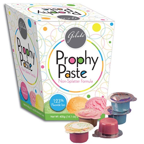 Gelato Prophy Paste – Coarse grit, Raspberry. Non-Splatter 1.23% APF 100/BOX