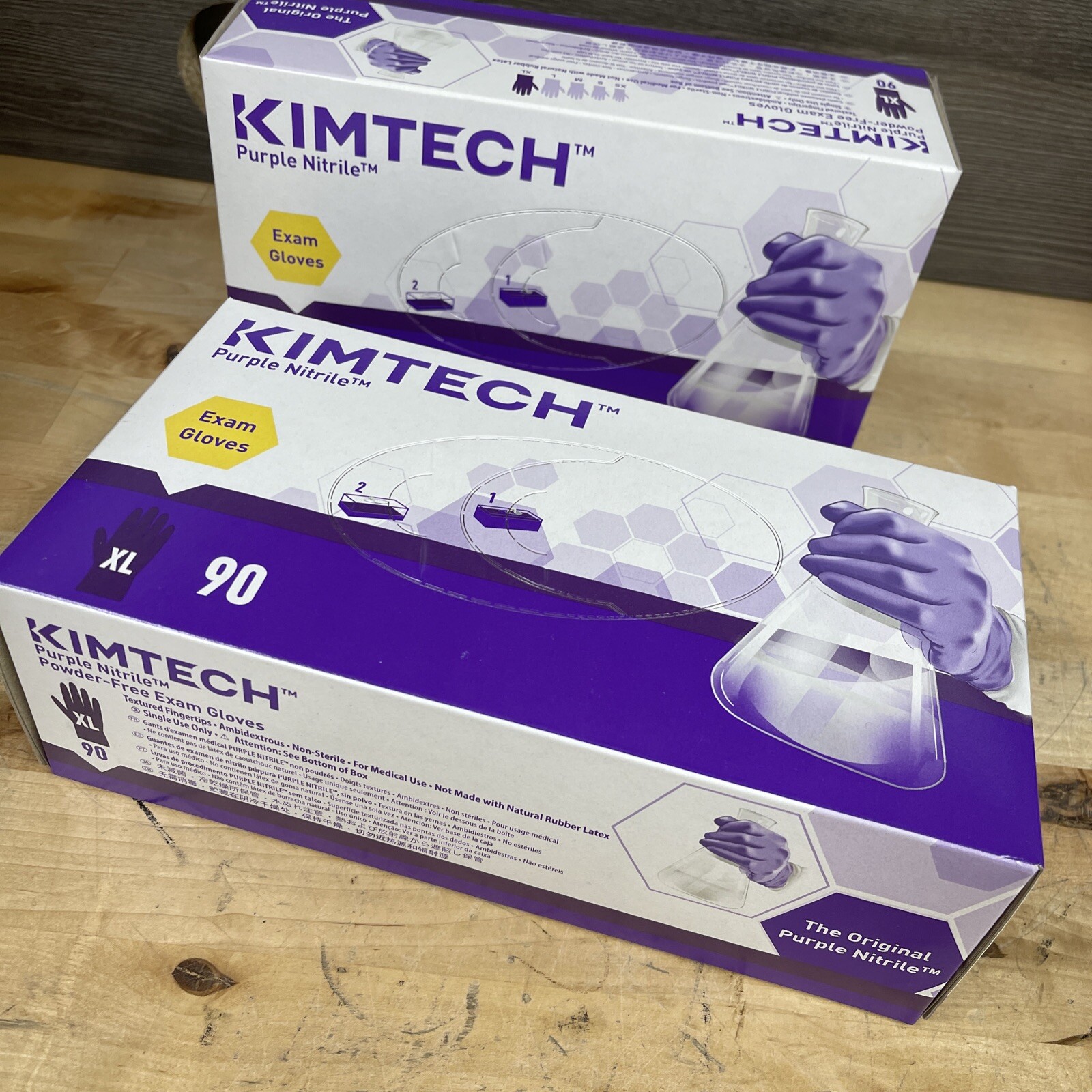 2 Pack Kimtech 55084 Nitrile 90 Powder Free Exam Gloves Size XL Purple Exp 09/26