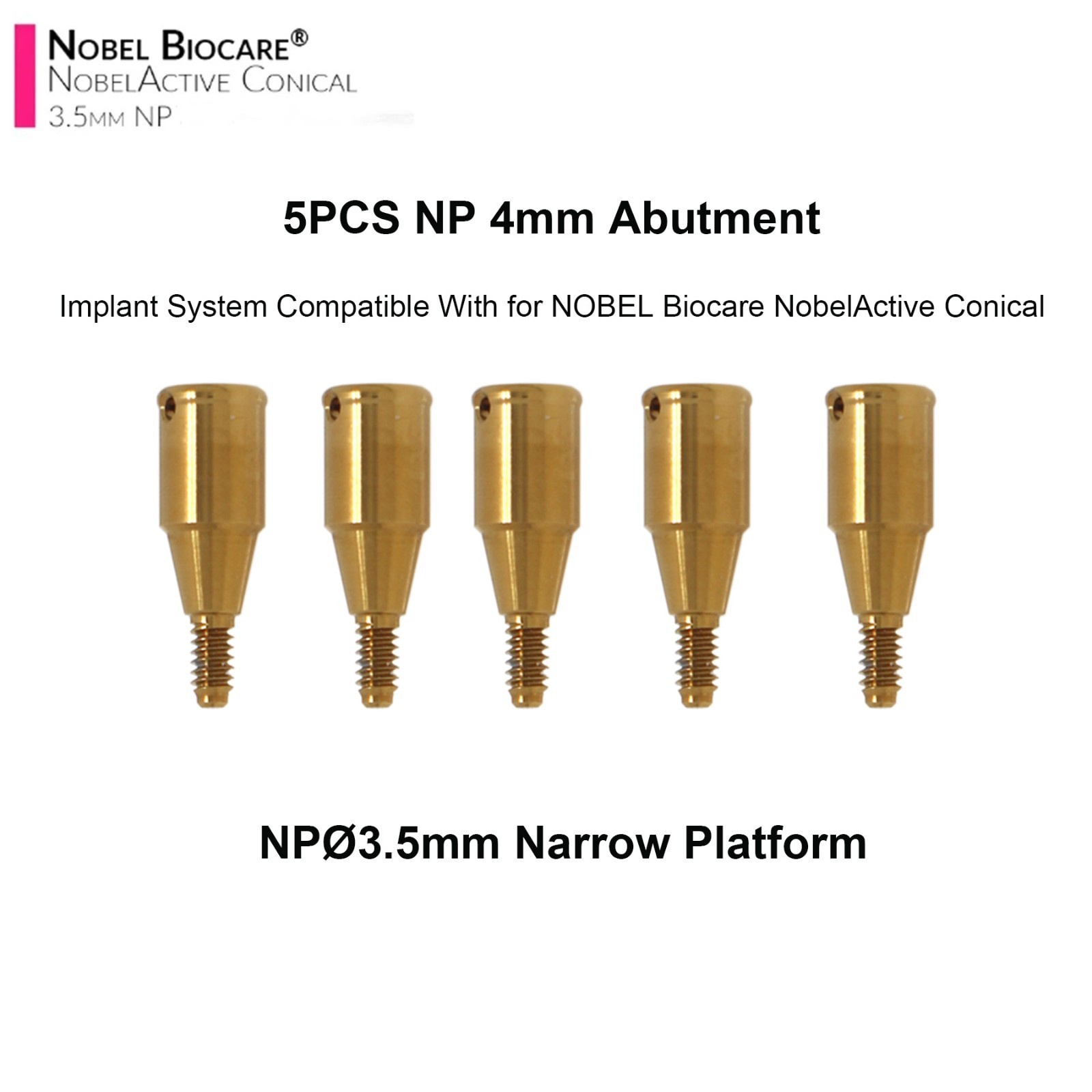US Locator Abutment NP 3.5mm RP 4.3mm for Nobel Active Conical & Cap Inserts Kit