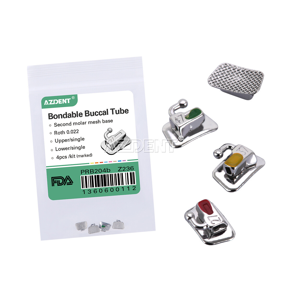 50packs Dental Orthodontics Buccal Tube Bondable Non-Conv Roth 022″ 2nd Molar