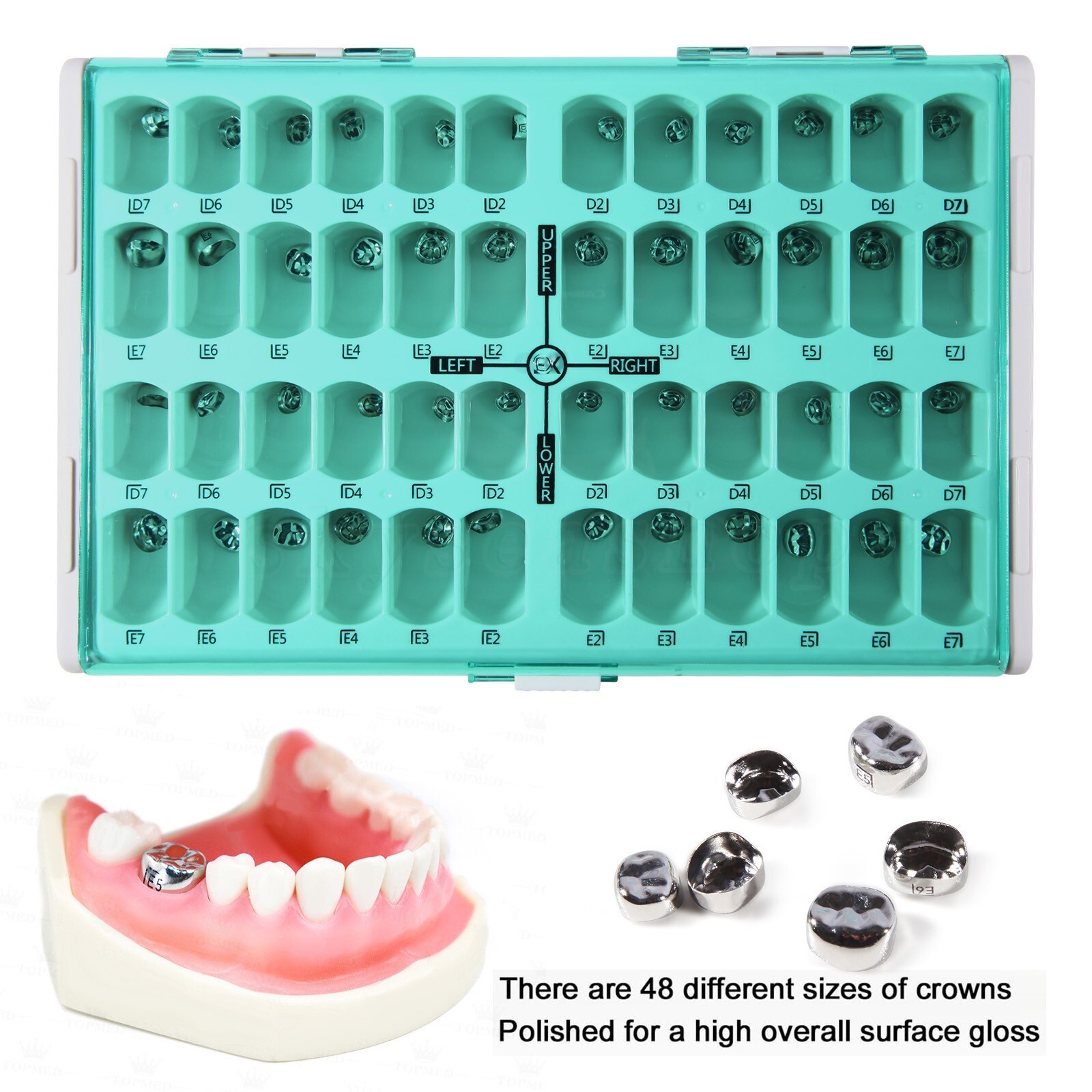 Dental Stainless Steel Primary Pediatric Pedo Molar Crowns Baby Kids Teeth Crown