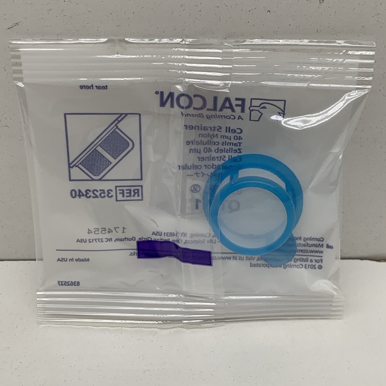 (50-Pack) Falcon 352340 Sterile Cell Strainer 40µm Nylon, Blue, Sterile