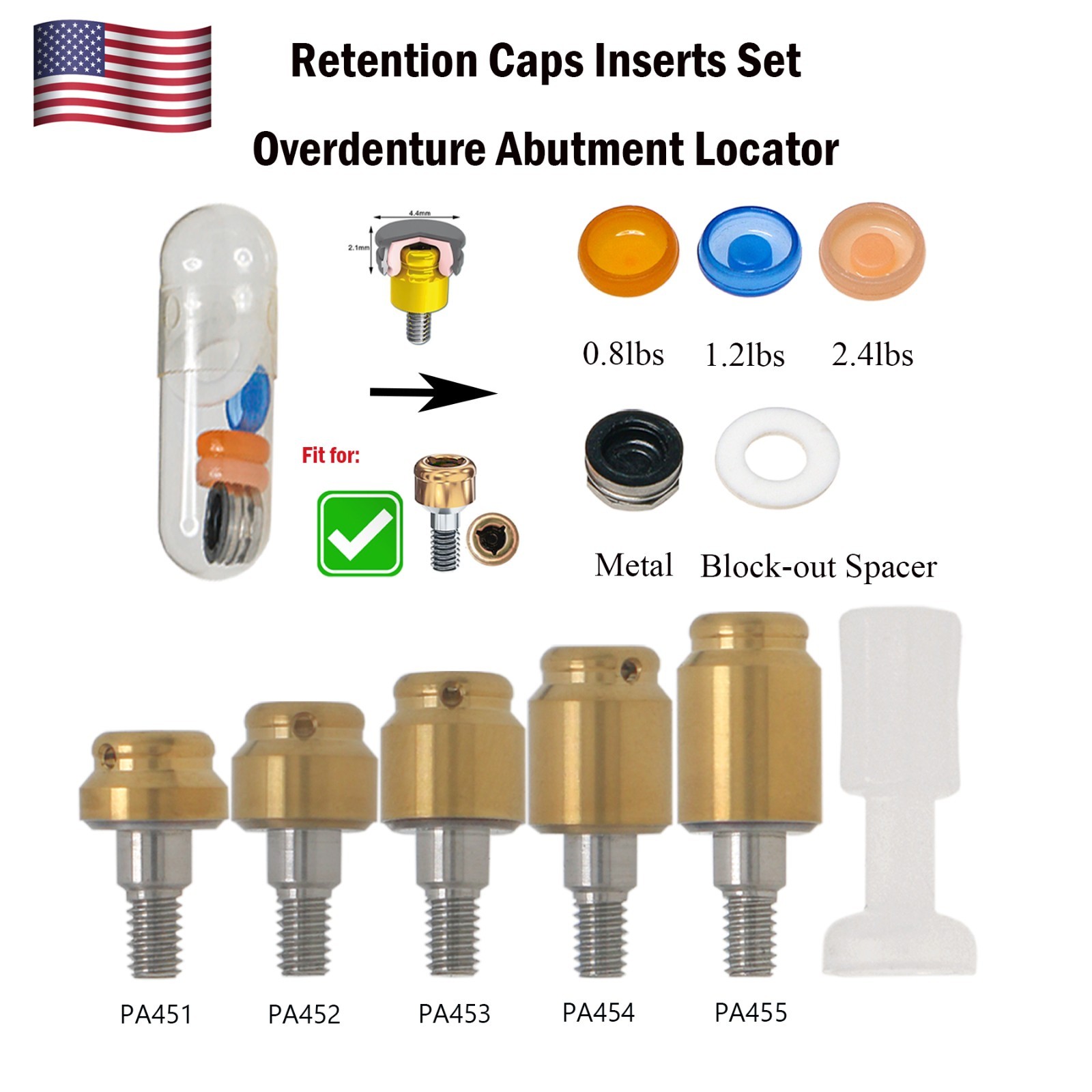 US Zest Locator Abutment for Zimmer Screw Vent 3.5/4.5 Platform and compatibles