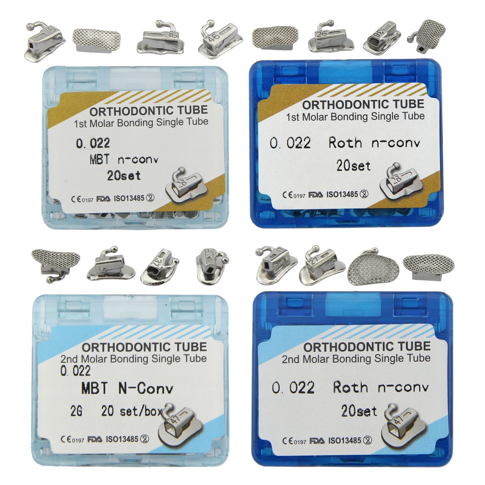 tubos de ortodoncia Dental Orthodontic Molar Tubes Buccal Tube Roth MBT 022 1st