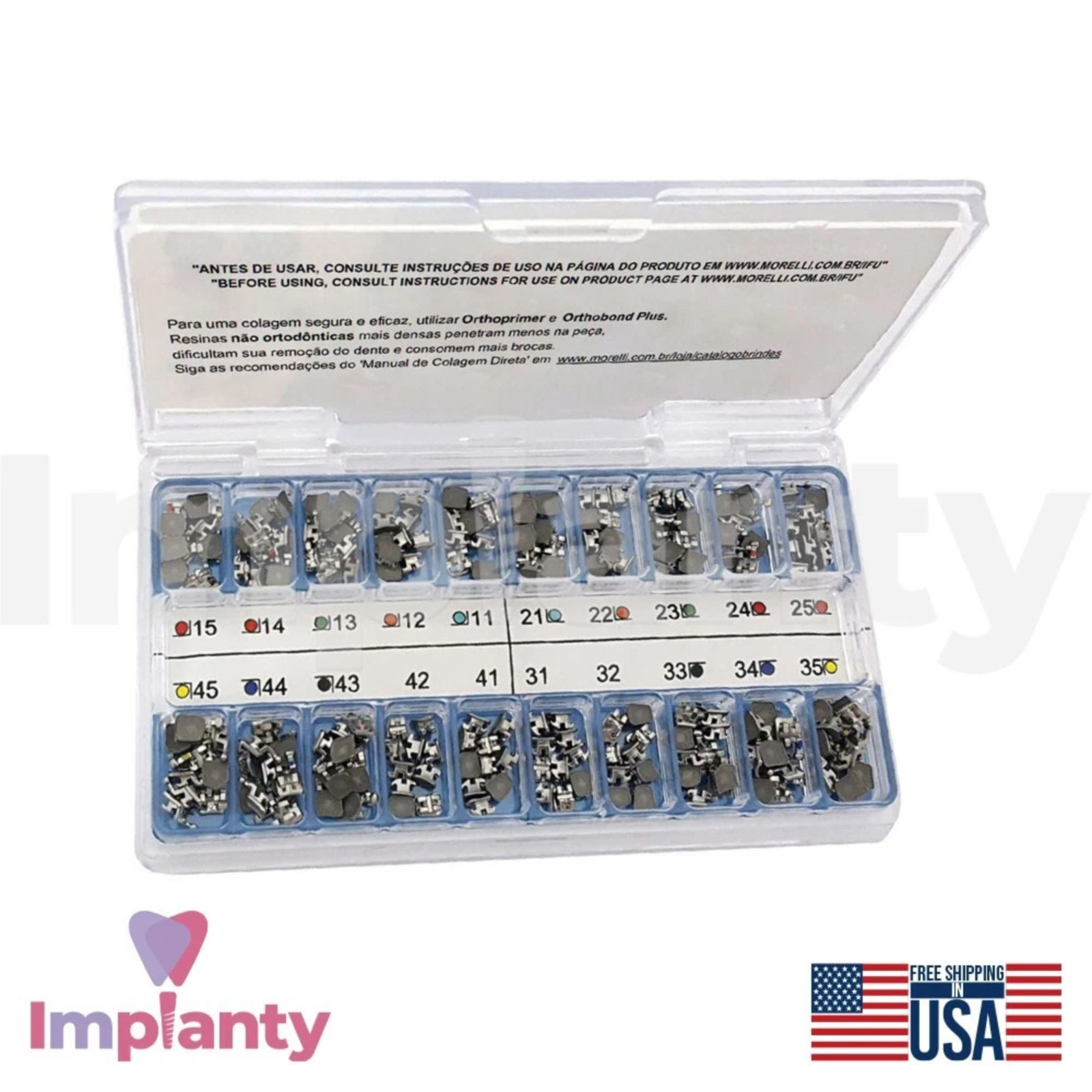 Morelli Max Roth Brackets Kit 0.56mm Slot Stainless Steel Dentistry Braces
