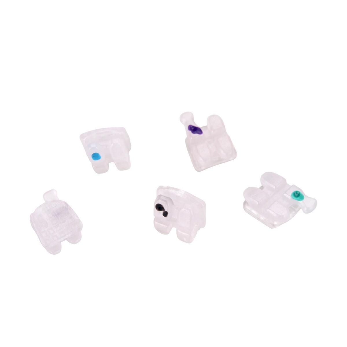 AZDENT Dental Ceramic Brackets Orthodontic Braces Roth.022 345 Hooks 20pcs /kit