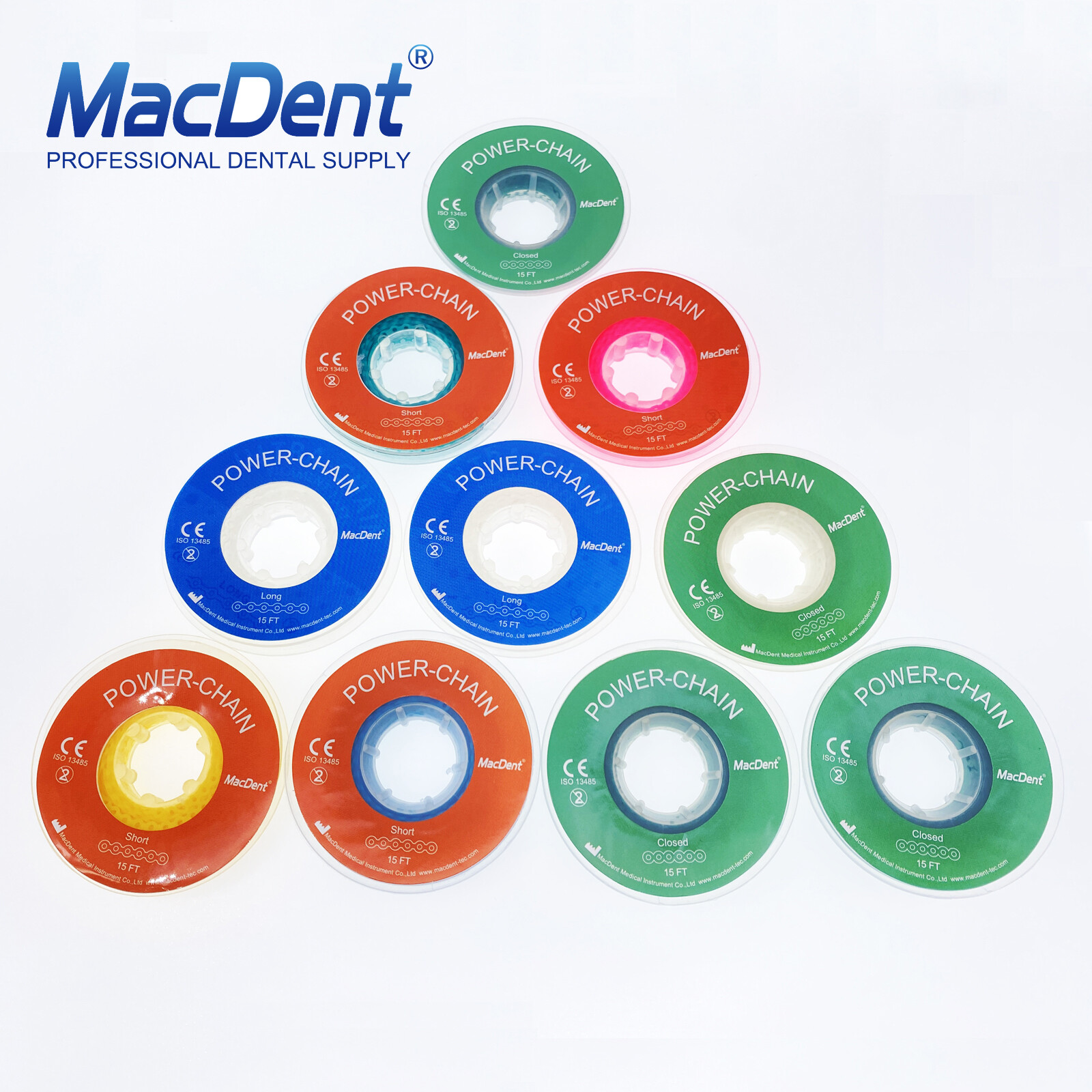Dental Orthodontic Elastic Ultra Power Chain Rubber Bands Continuous/Short/Long