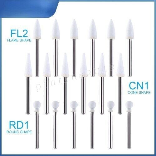 12X Dental White Stone Porcelain Handpiece Polishing Burs High Speed Drill