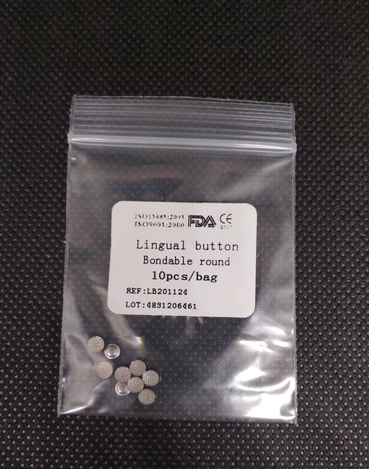 100 Pieces Dental Orthodontic Lingual Buttons Round Mesh Base Orthodontic