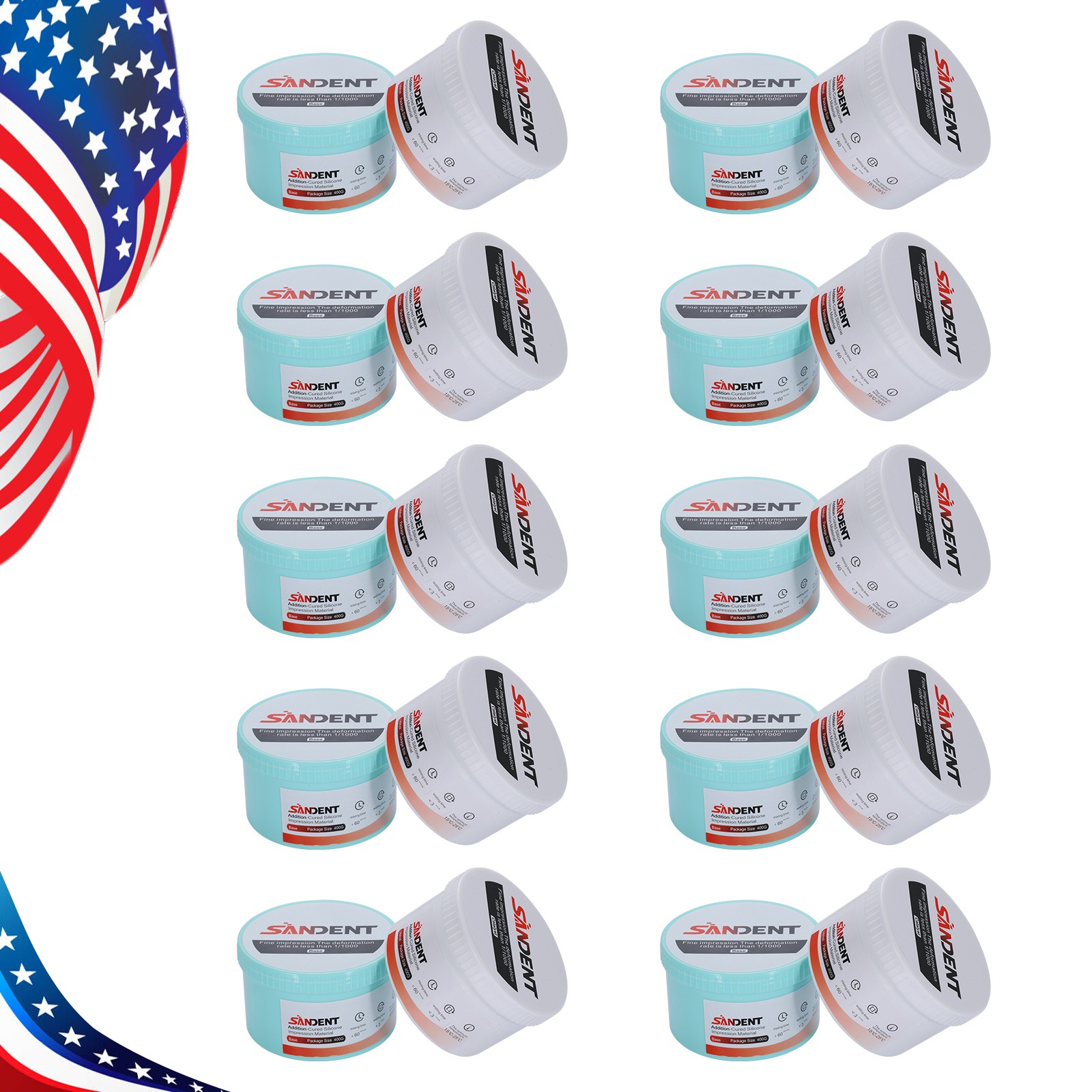 1-10 Sets Dental Putty Fast Set PVS VPS Impression Material 2 x 400 ml SA