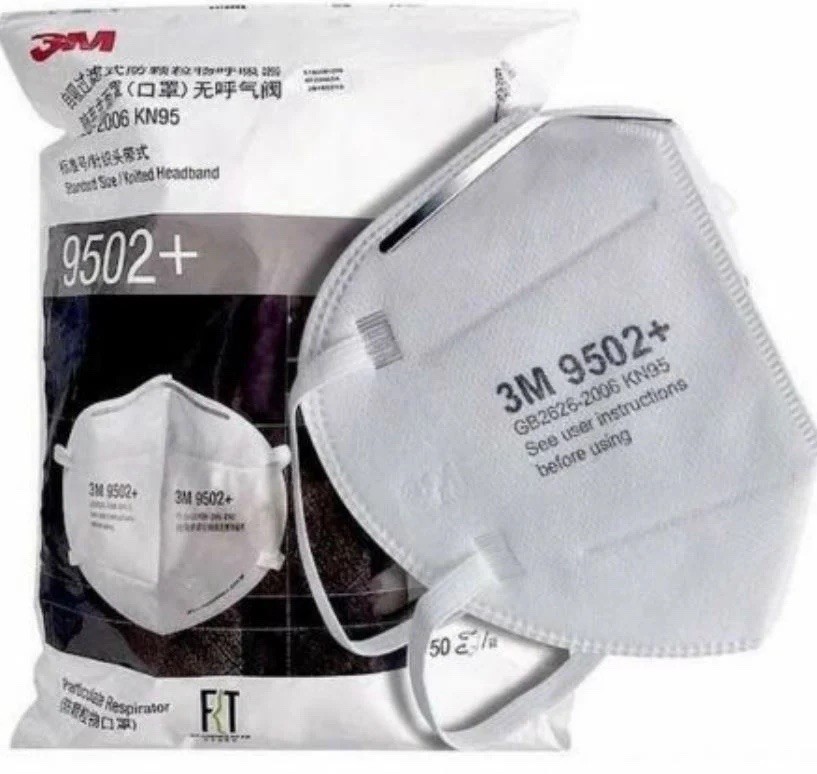 3M 9502+ KN95 Respirator Face Mask – White (50 Pack)