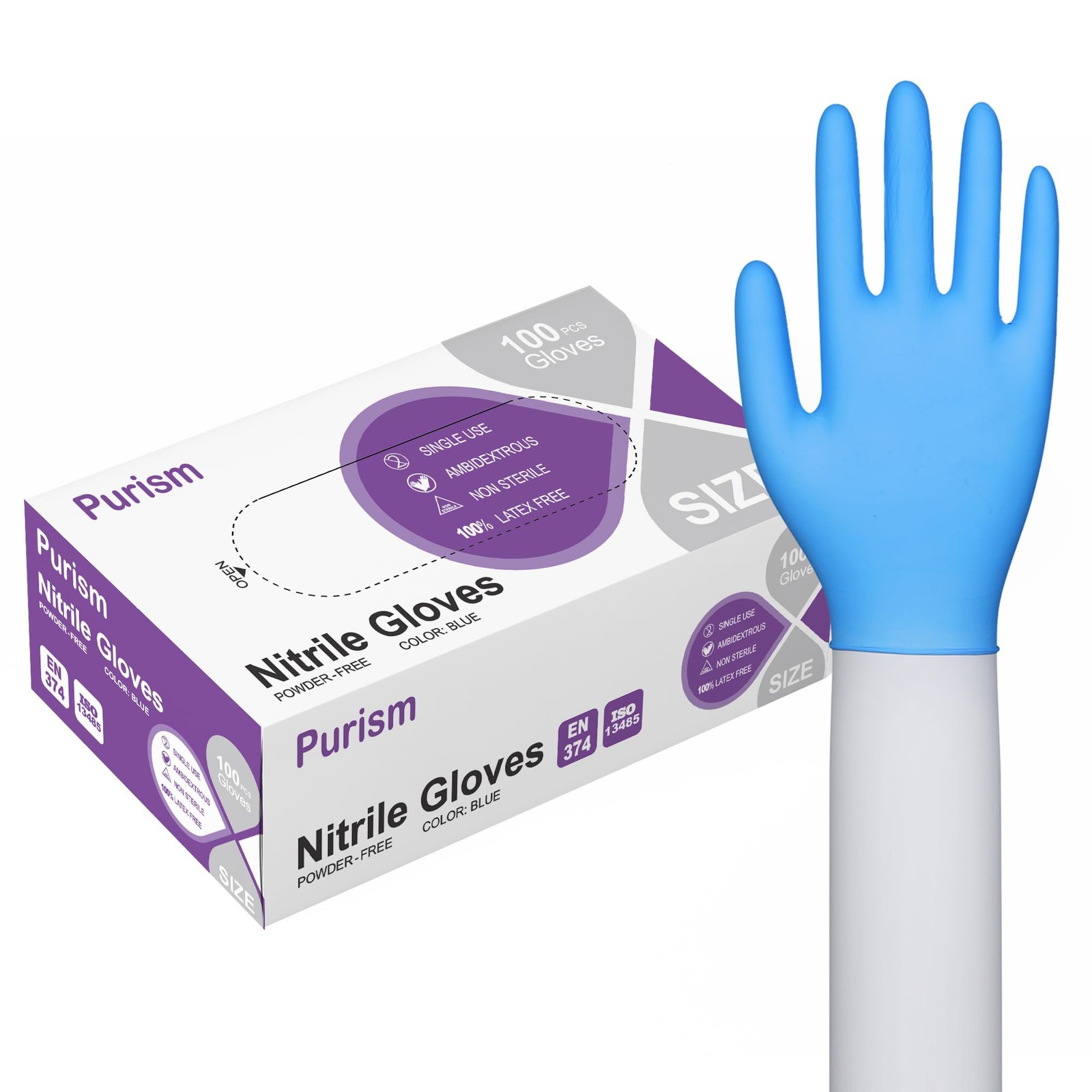Daddy’s Choice Disposable Blue Nitrile Gloves, Size Large (Pack of 100),