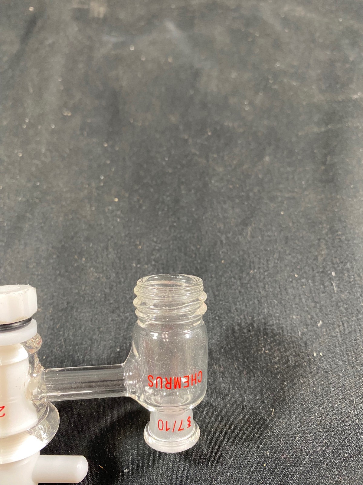 CHEMRUS Glass 7/10 20-400 Thread Stopcock Cleanse-Free Vacuum Adapter CR-2028-04