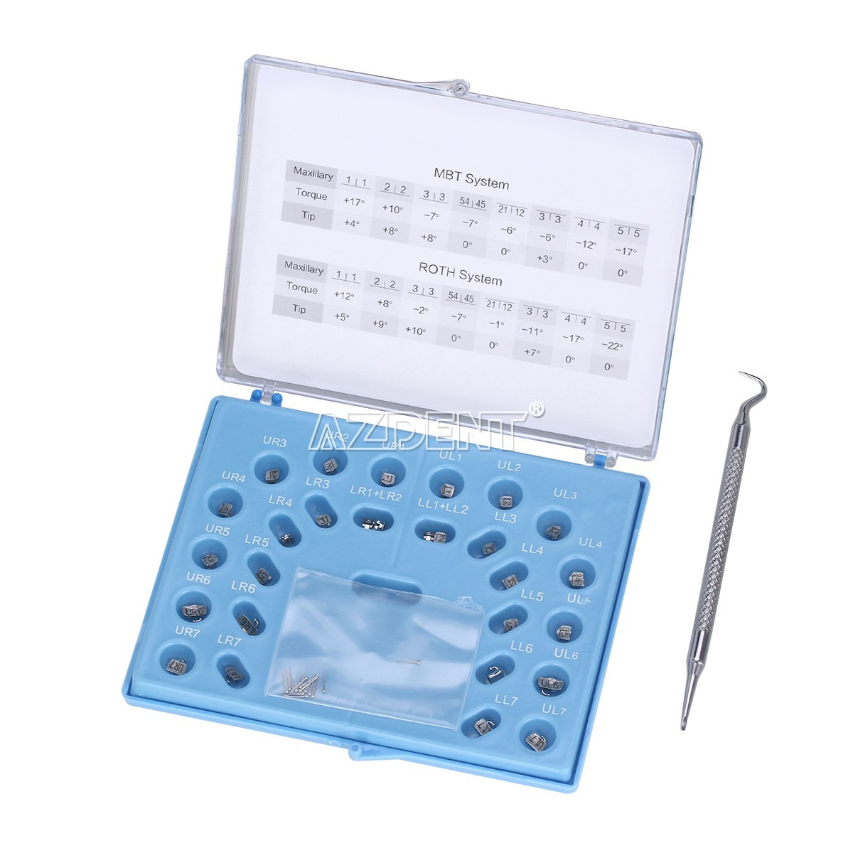 AZDENT Dental Orthodontic Metal Self-Ligating Brackets Roth 0.022″ 345 hooks