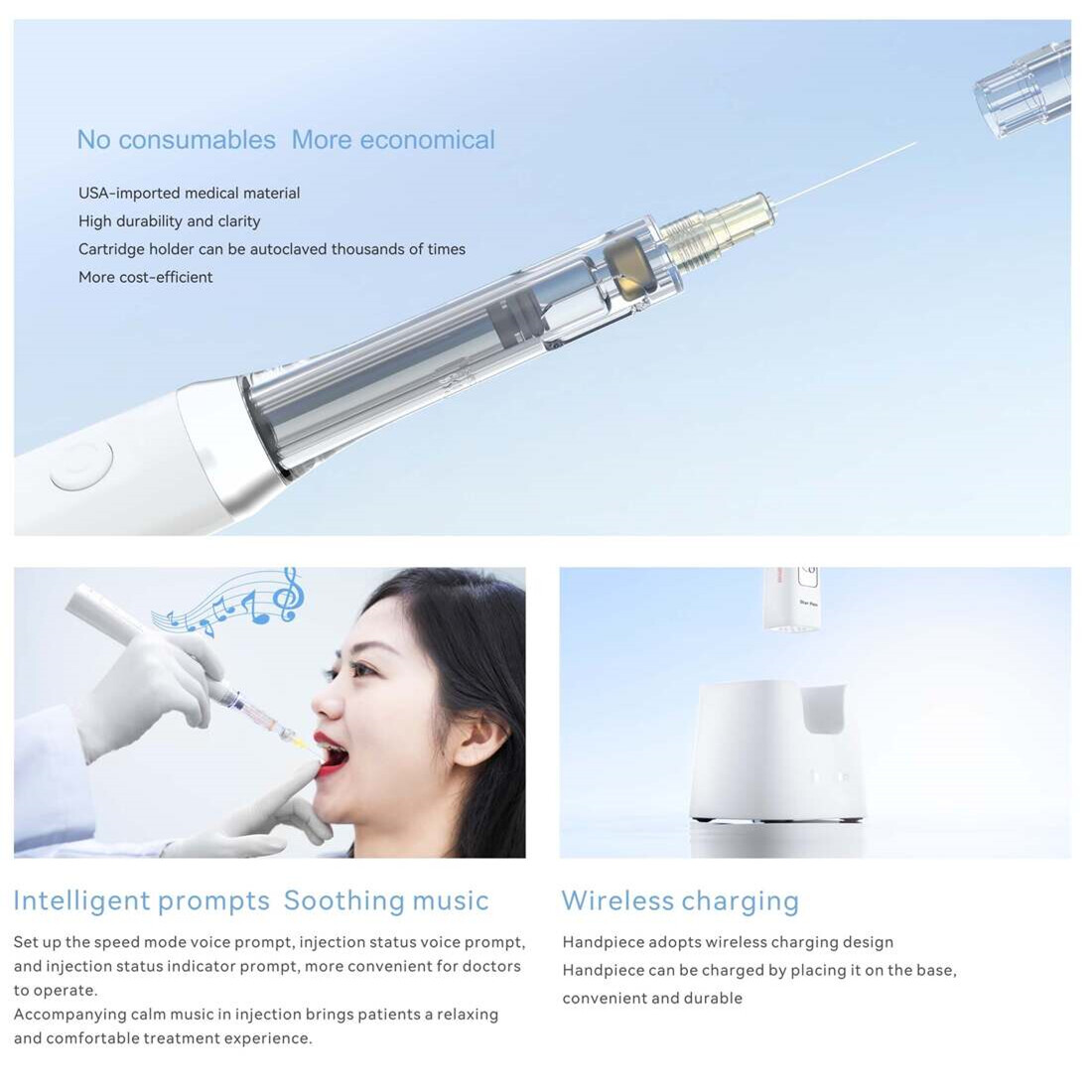 10PC 1.7ML Woodpecker Cartridge for Dental Oral Anesthesia Device Star/Super Pen