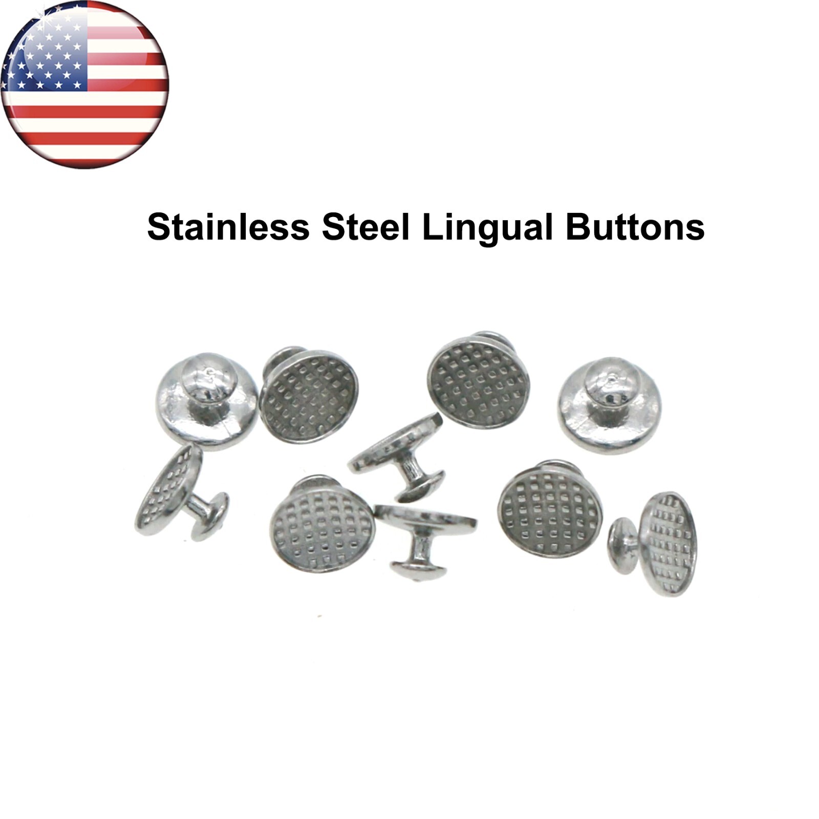 US 100Pcs Dental Orth Bite Turbos Openner Tongue Tamers Hinge Lingual Button