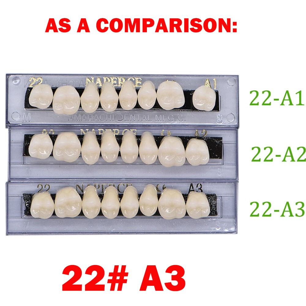 168Pcs Dental Acrylic Resin Denture 22#A3 Full Set Teeth Upper Lower Shade Tooth