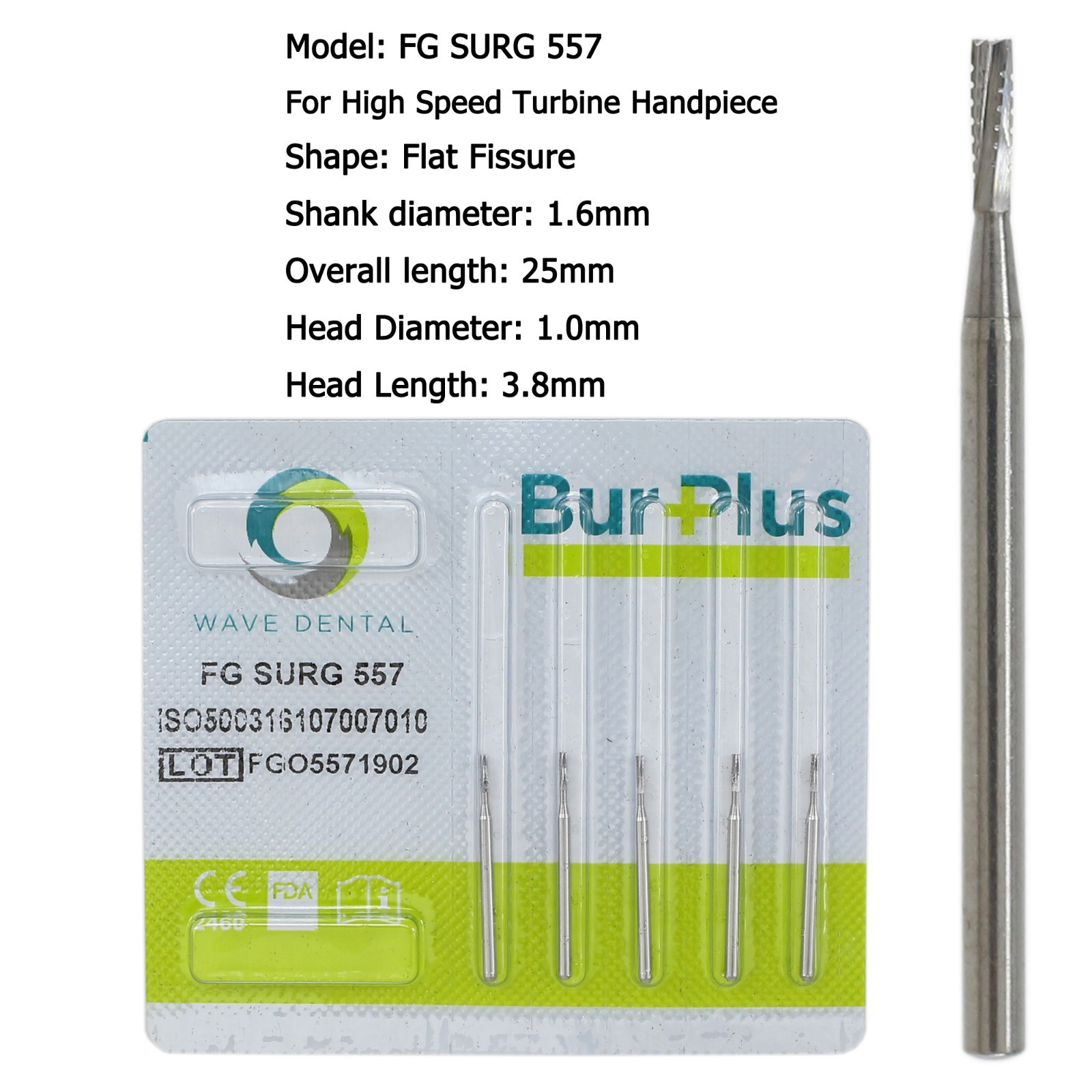 Wave Dental Surgical Carbide Burs 557 557L 702 701 Long High Speed Friction Grip