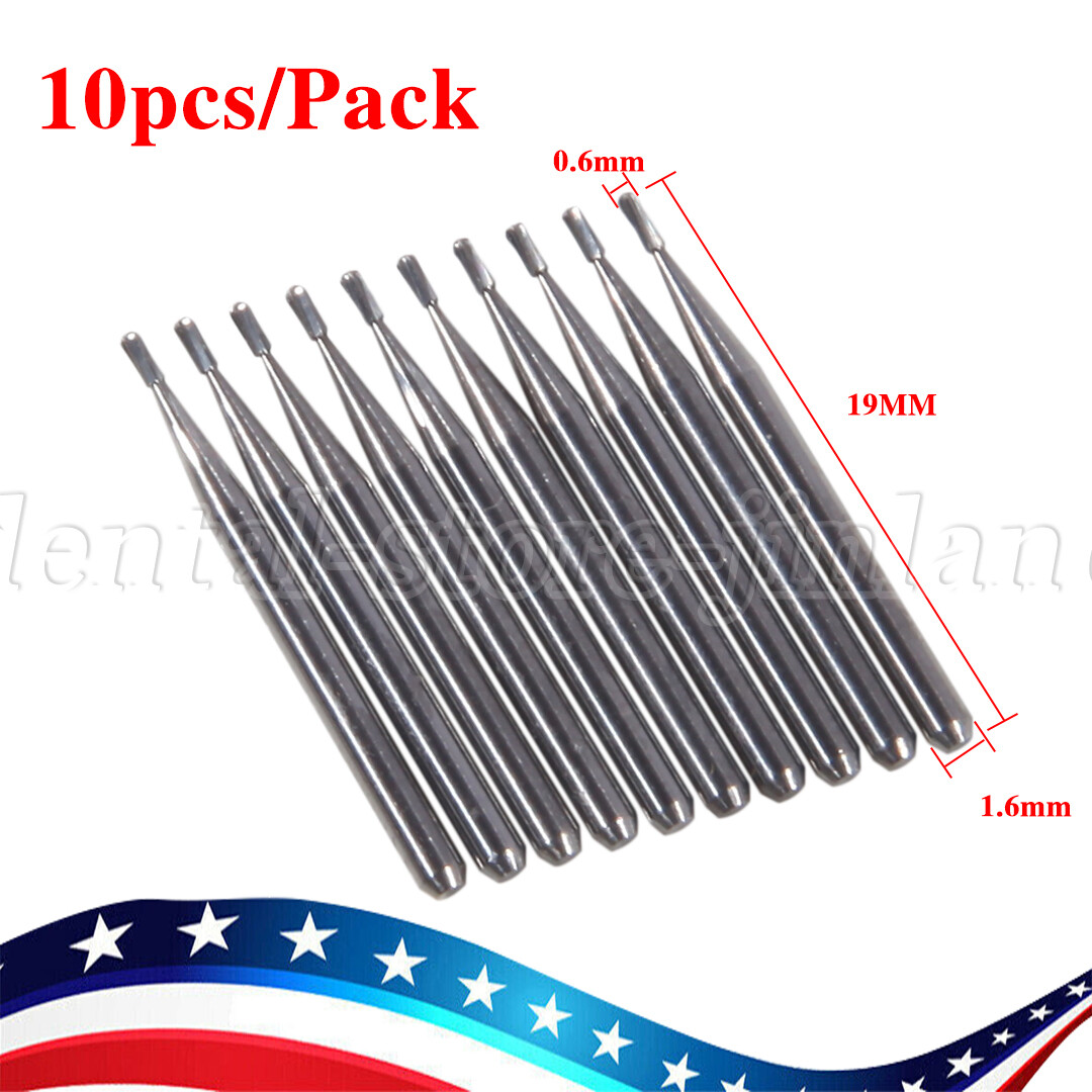 10 Pcs Dental Carbide Burs Pear-Shaped Type High Speed Tungsten Steel Bur FG329