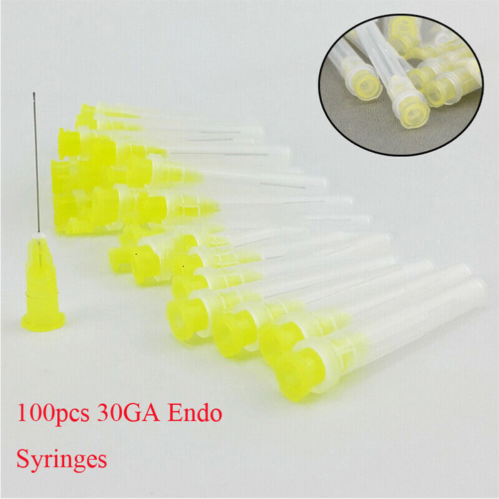 100pcs Dental Endo Irrigation Needle Tip 30GA End-Closed Side Hole Syringes NEW