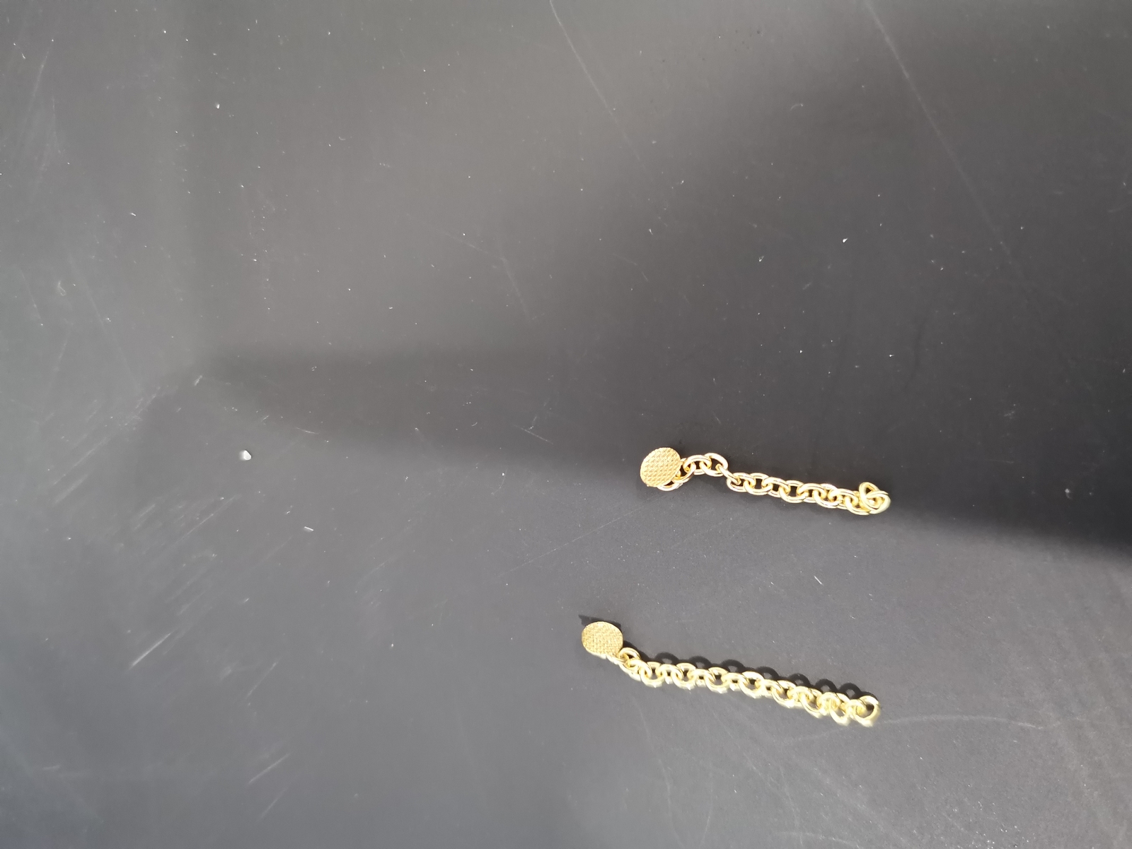 Dental Ortho Traction Chain Buttons with Chain Gold Plated Round/Rectangular 2pc