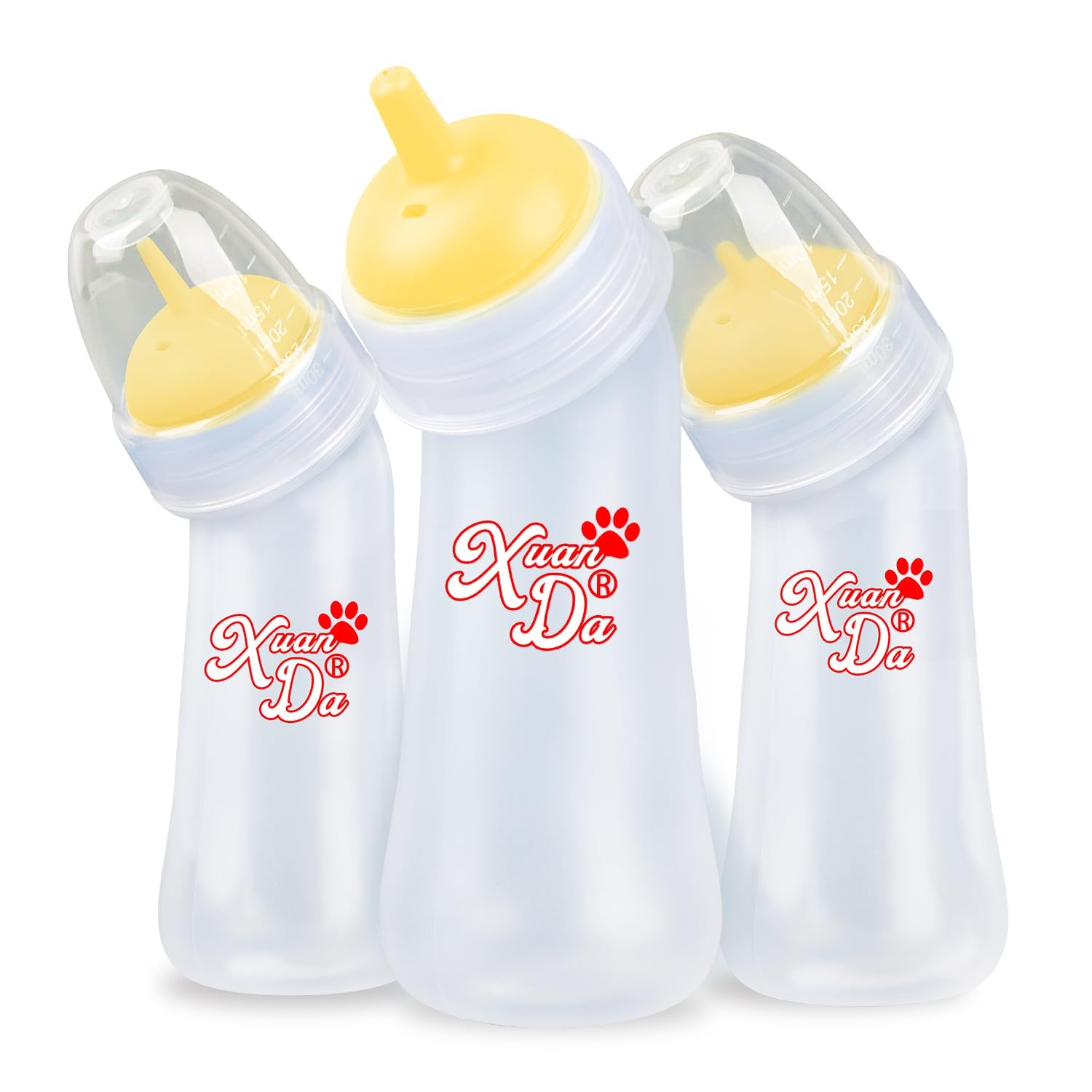 Xuanda Pet Feeding Bottle,3 Pack Wide Mouth Angled 1 Count (Pack of 3), white